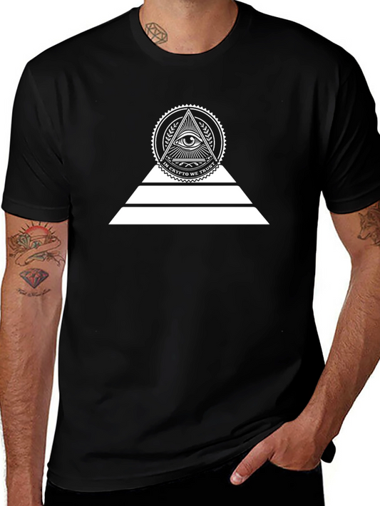 Crypto Pyramid Eye Graphic Tee - Black