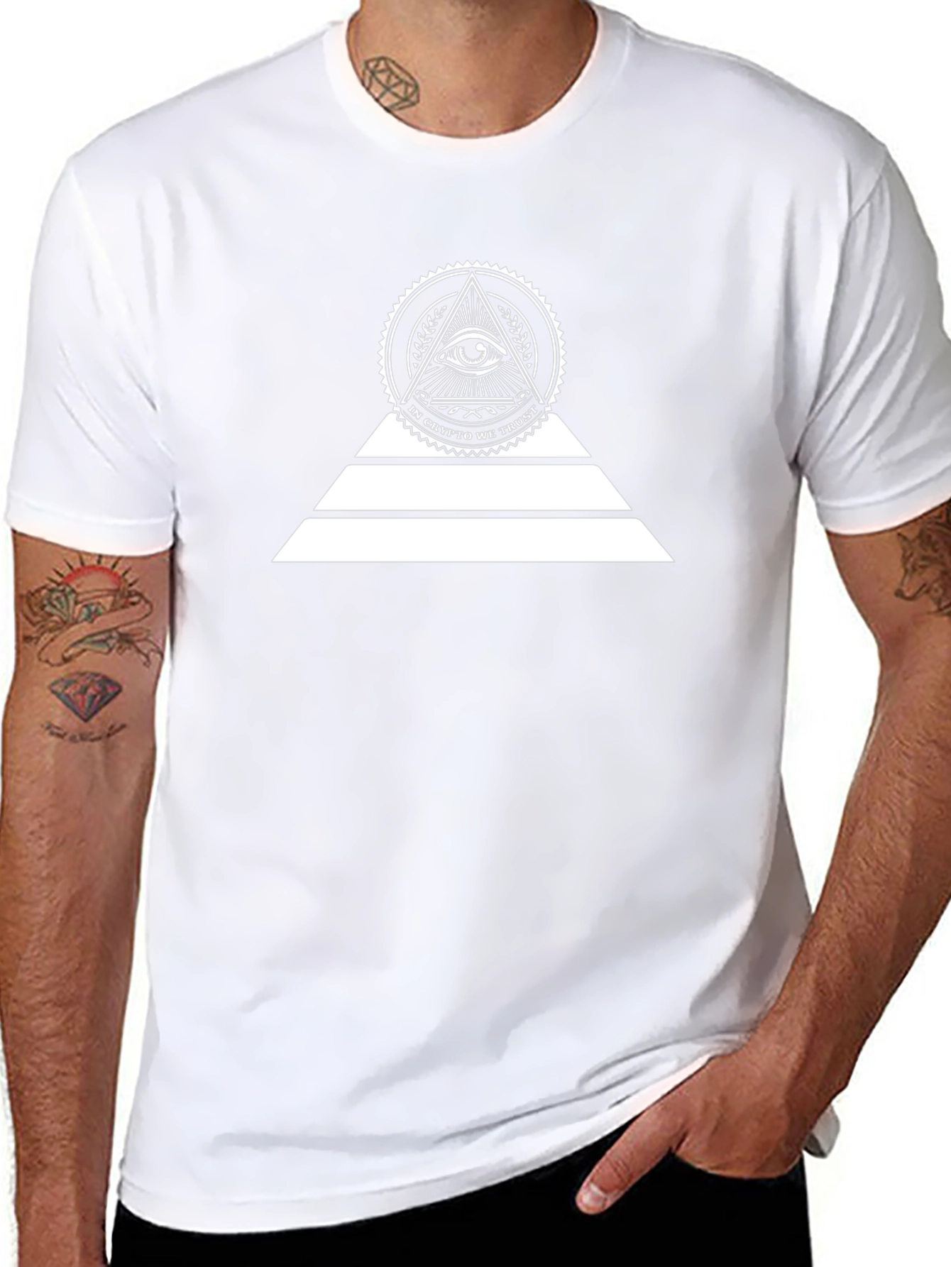 Crypto Pyramid Eye Graphic Tee - Black