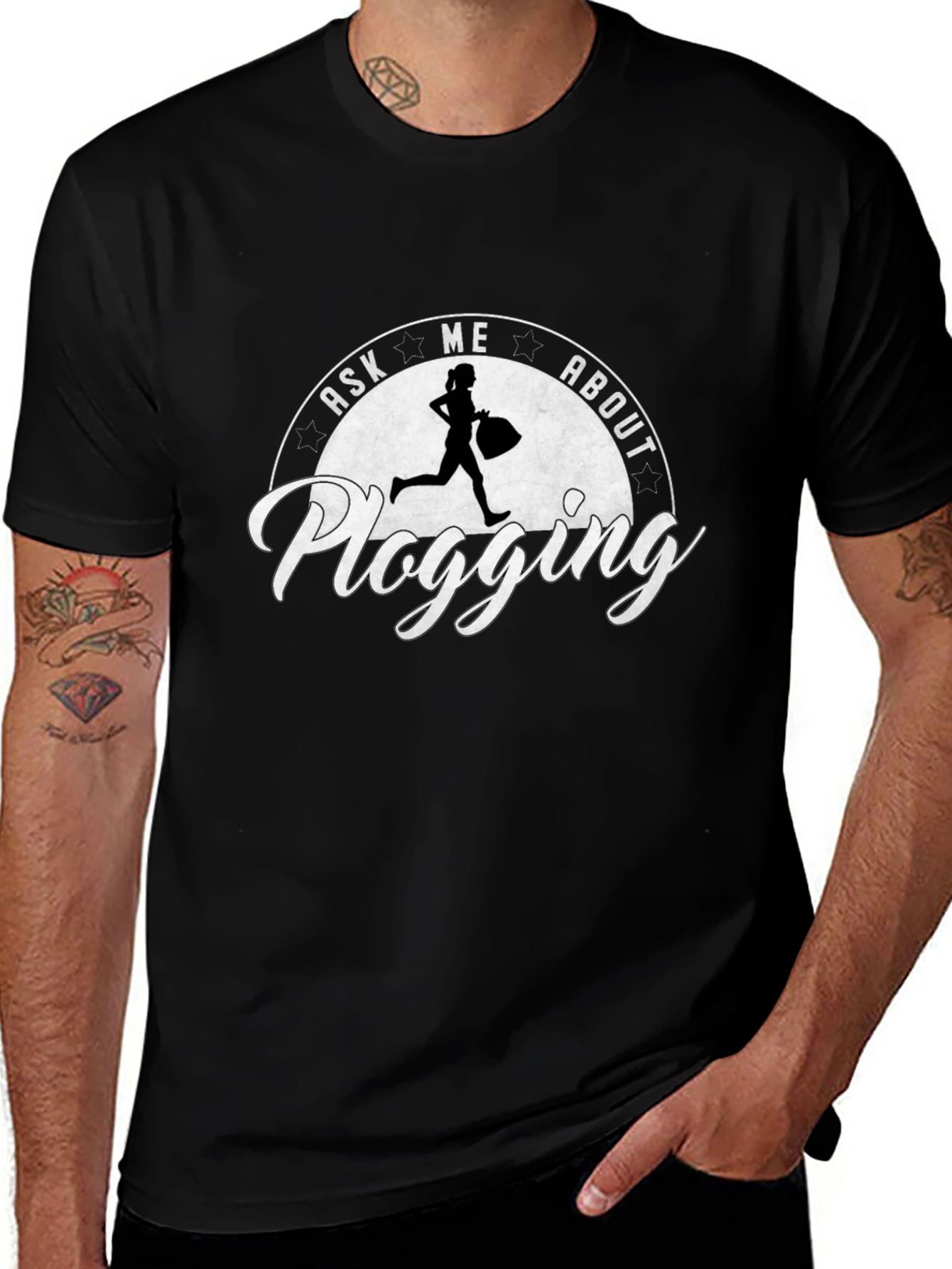 Ask Me About Plogging T-Shirt - Eco-Friendly Running Tee
