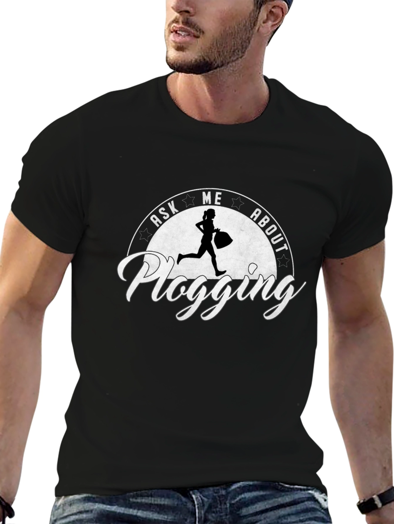 Ask Me About Plogging T-Shirt - Eco-Friendly Running Tee