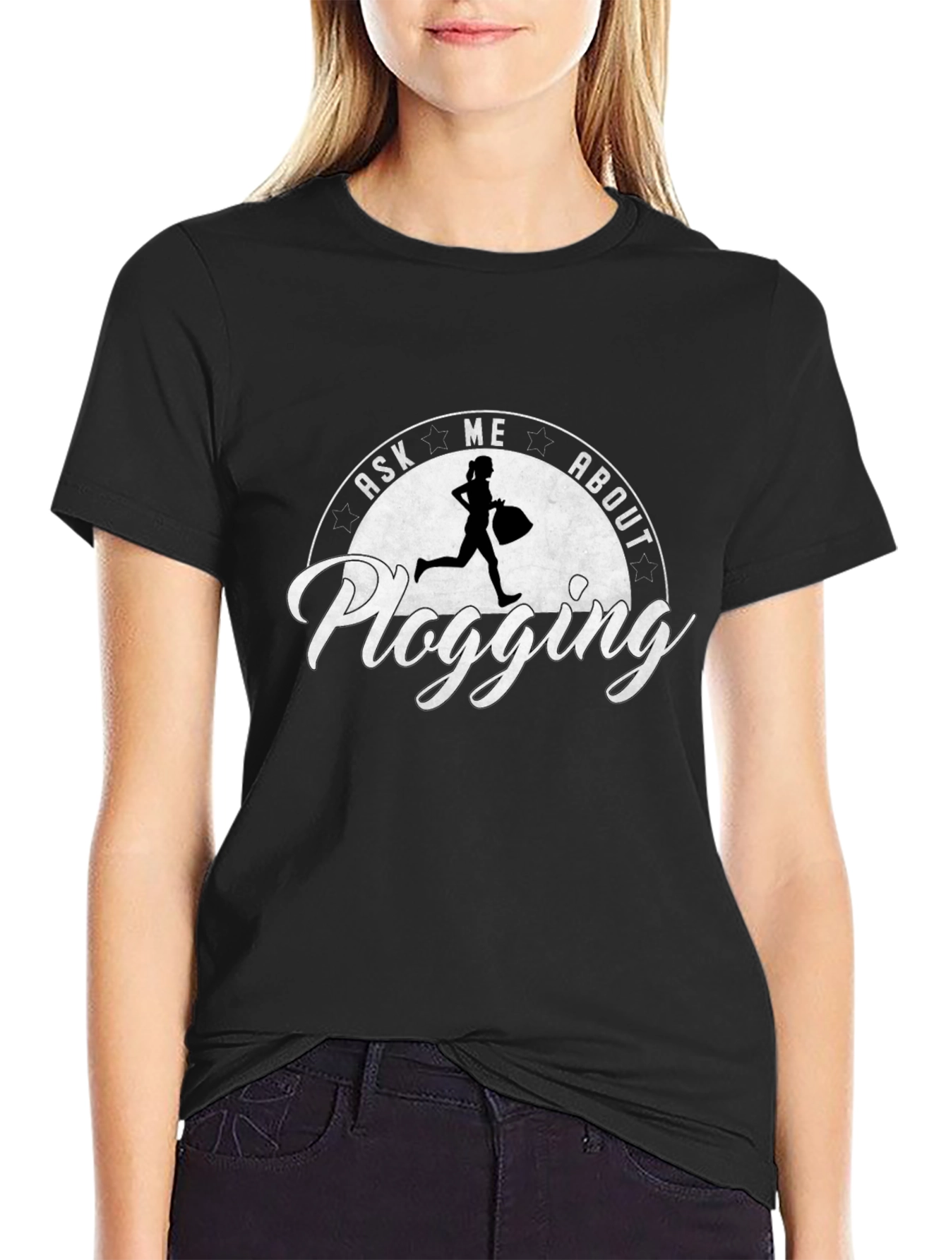 Ask Me About Plogging T-Shirt - Eco-Friendly Running Tee