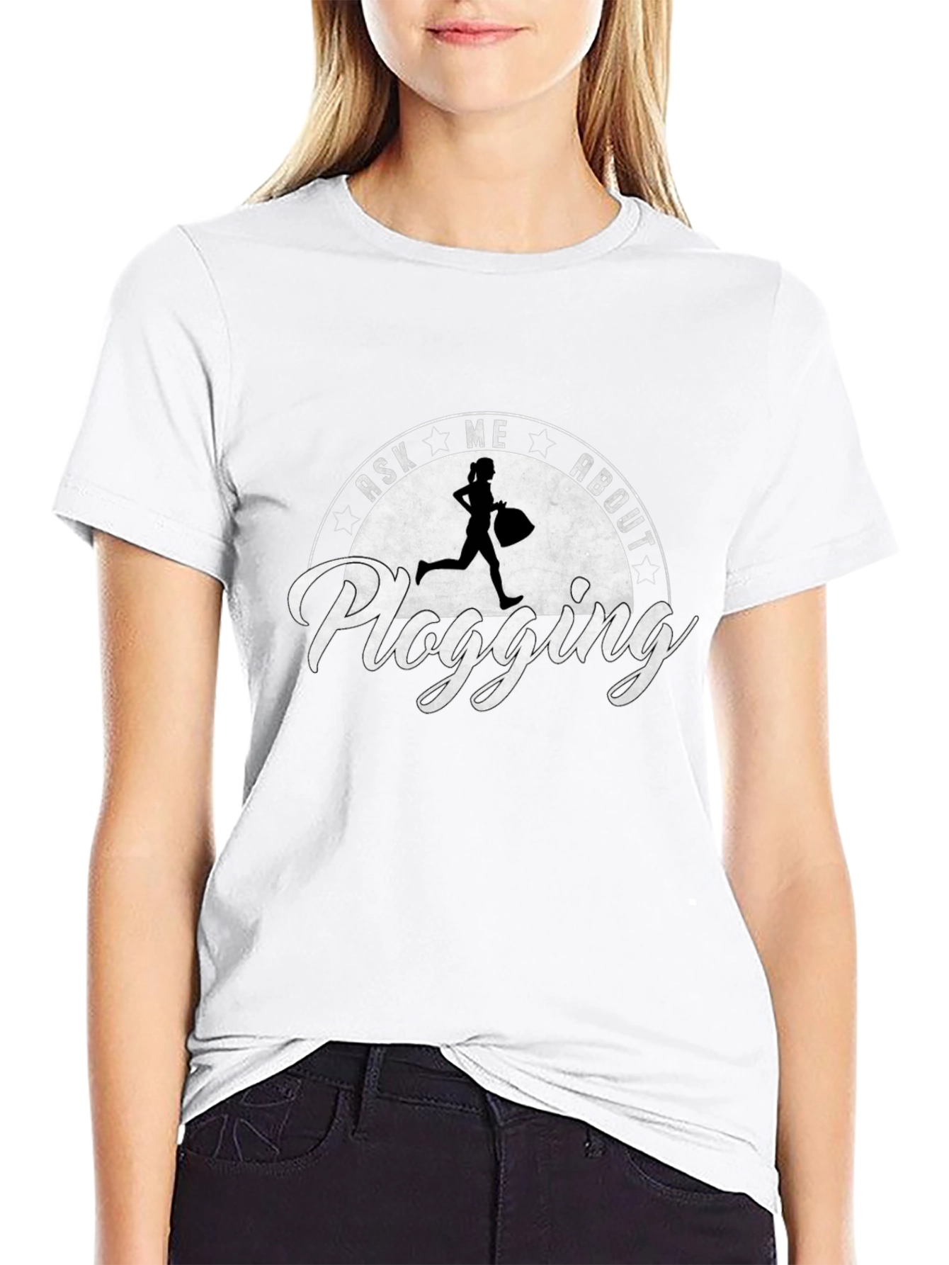 Ask Me About Plogging T-Shirt - Eco-Friendly Running Tee