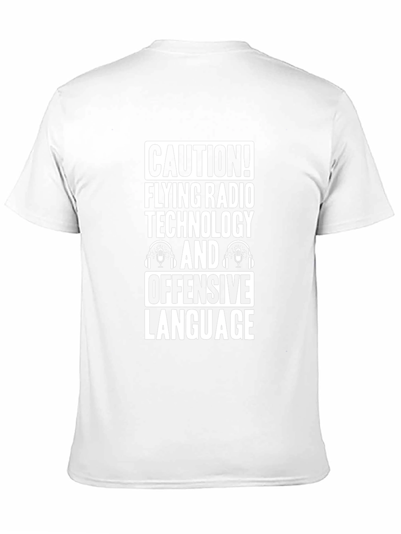 Caution! Flying Radio Technology Funny Black T-Shirt