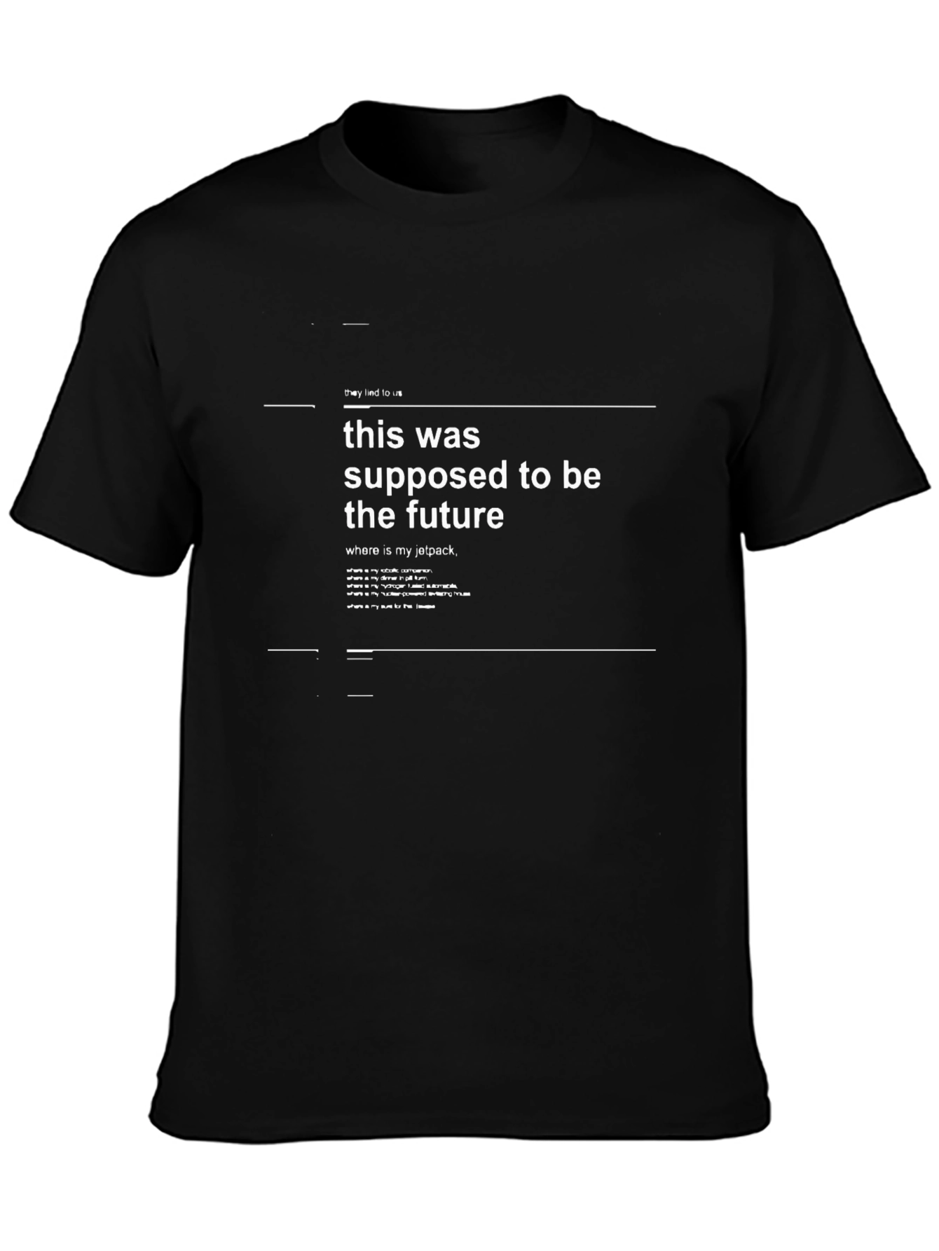 Sarcastic Future Jetpack Graphic T-Shirt - Black