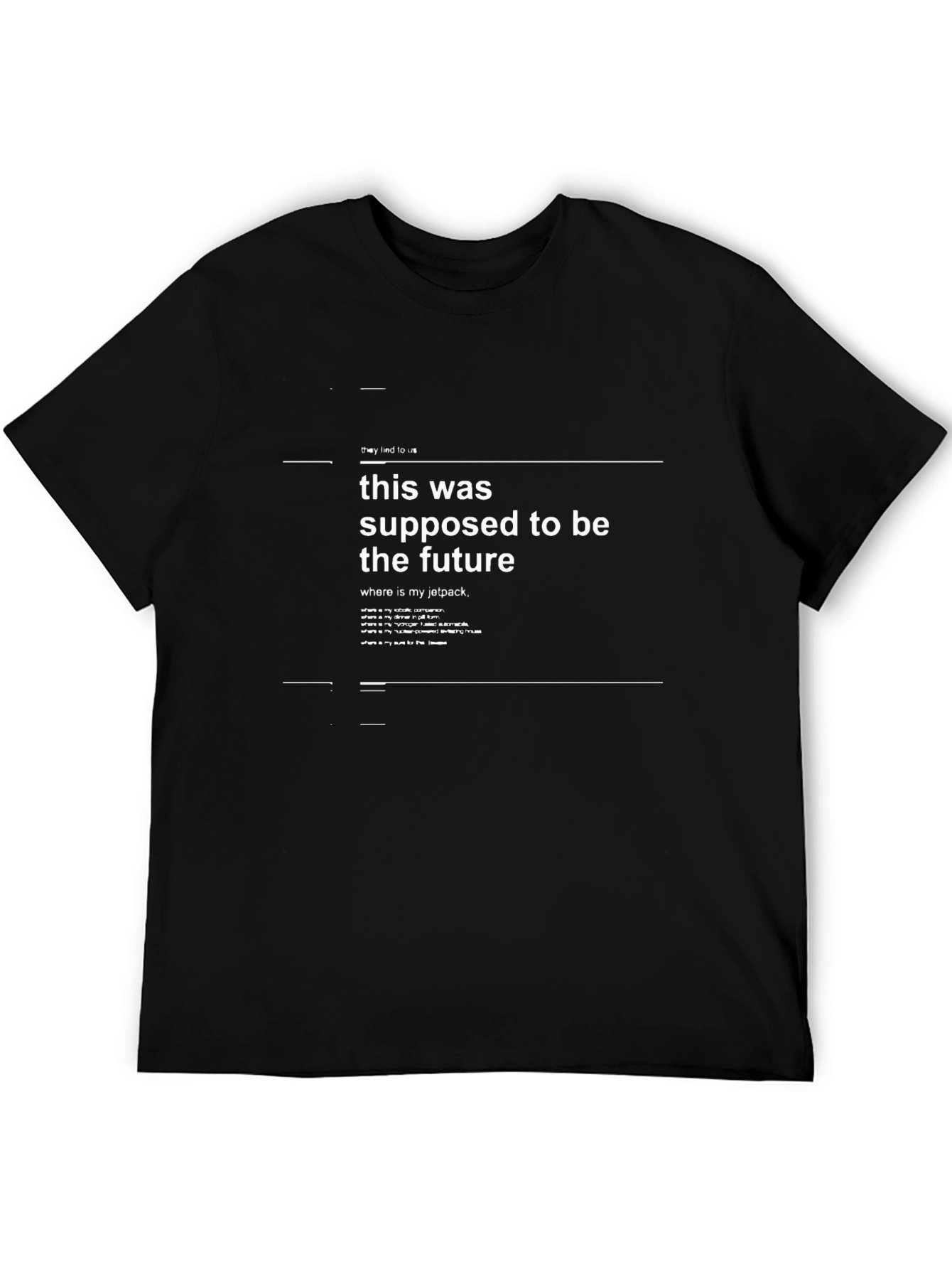 Sarcastic Future Jetpack Graphic T-Shirt - Black