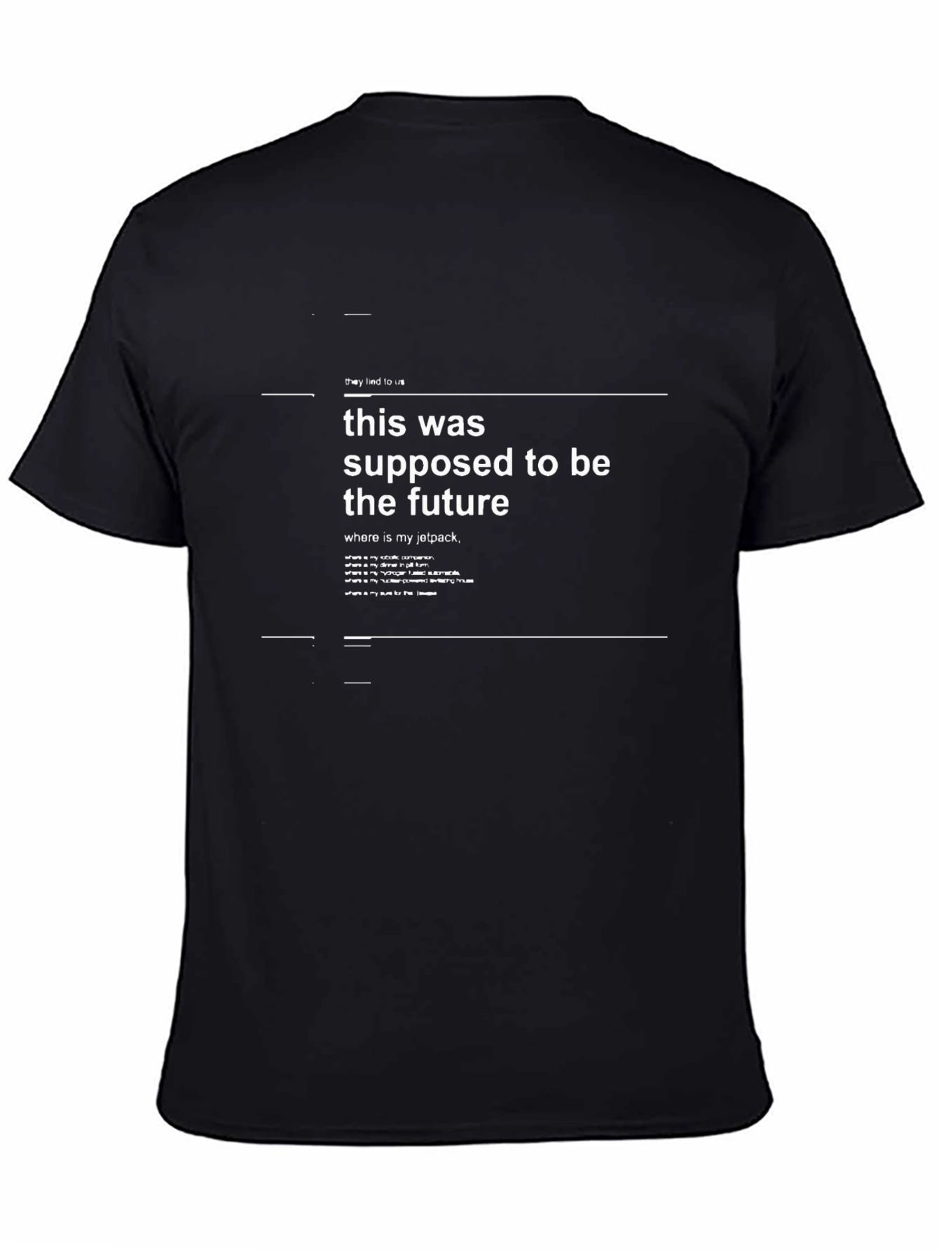 Sarcastic Future Jetpack Graphic T-Shirt - Black