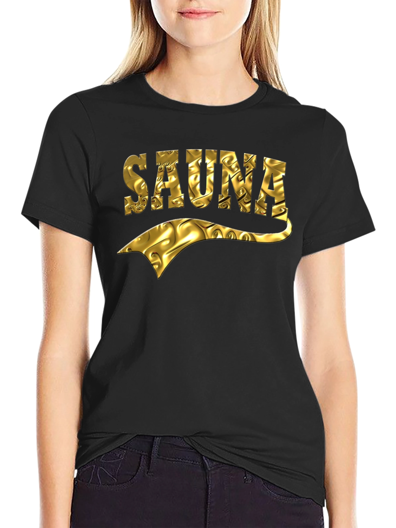 Sauna Graphic T-Shirt - Unique Gold Design