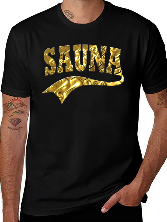 Sauna Graphic T-Shirt - Unique Gold Design