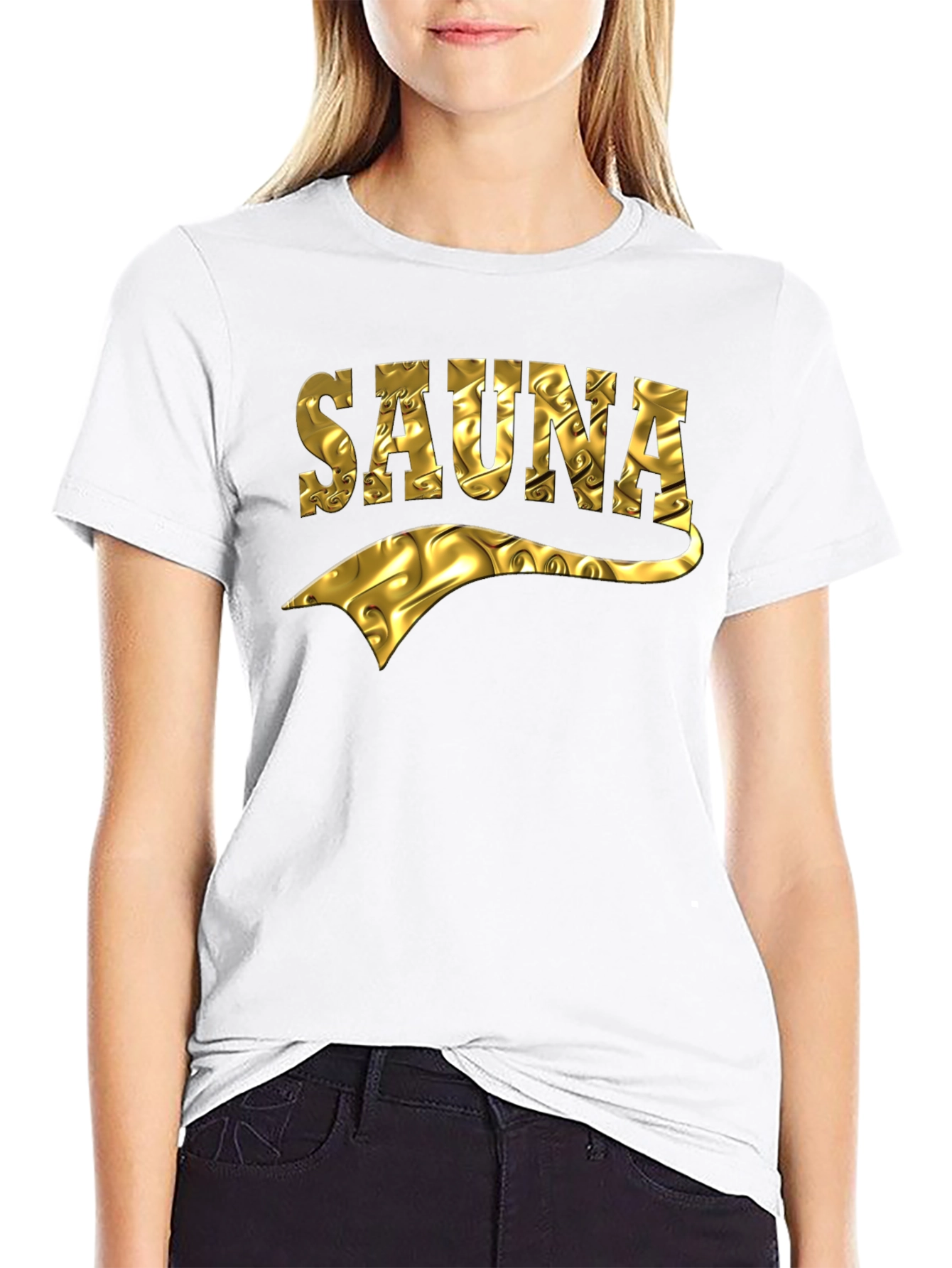 Sauna Graphic T-Shirt - Unique Gold Design