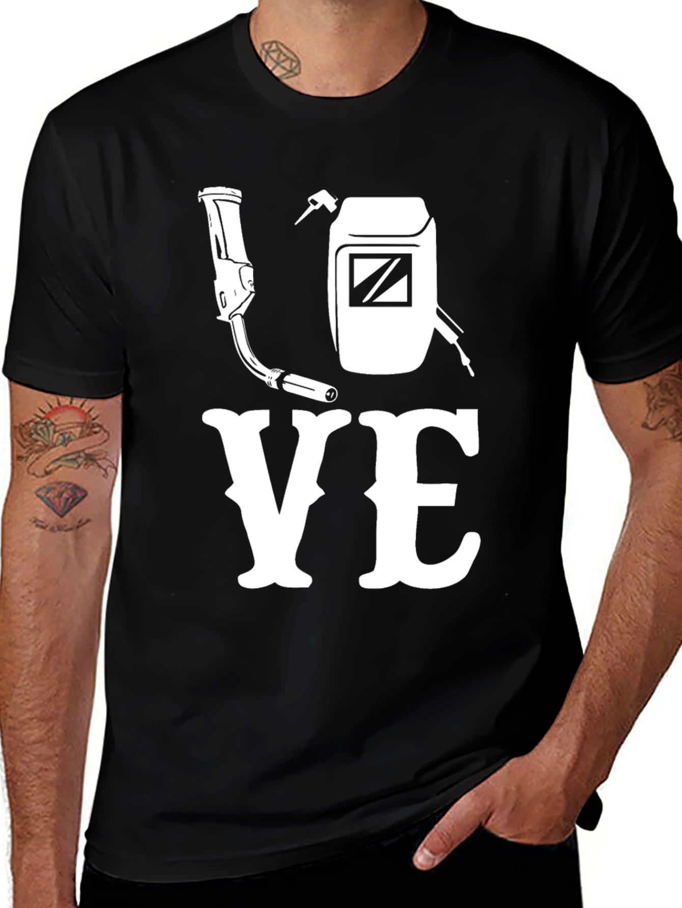 Welder Love T-Shirt - Black Graphic Tee