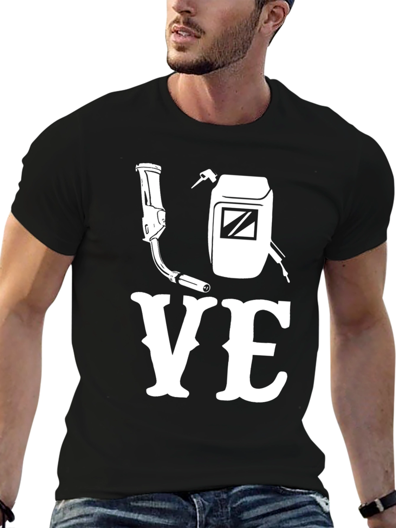 Welder Love T-Shirt - Black Graphic Tee