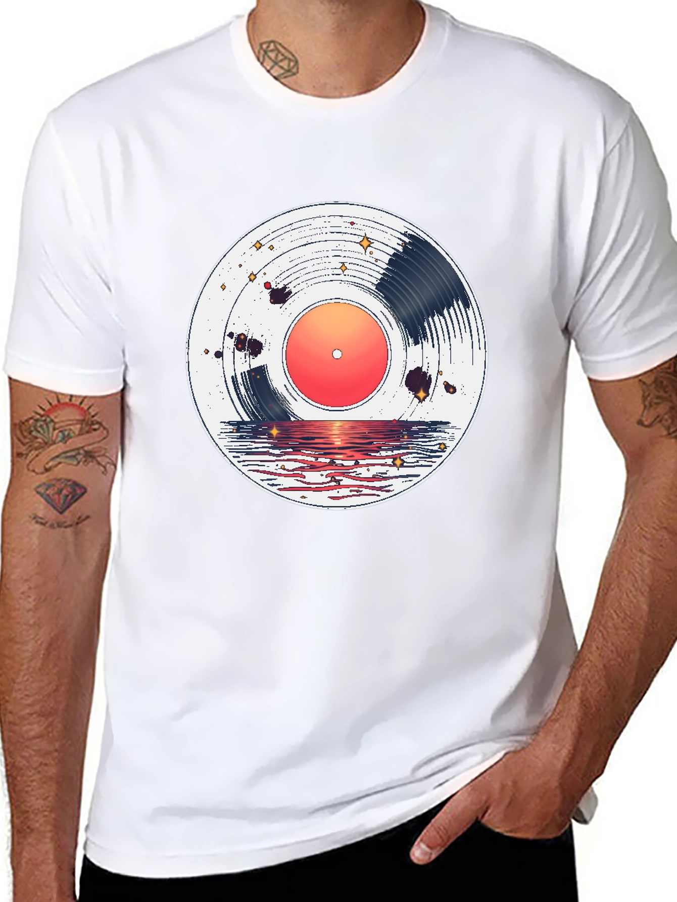 Sunset Vinyl Record Graphic Tee