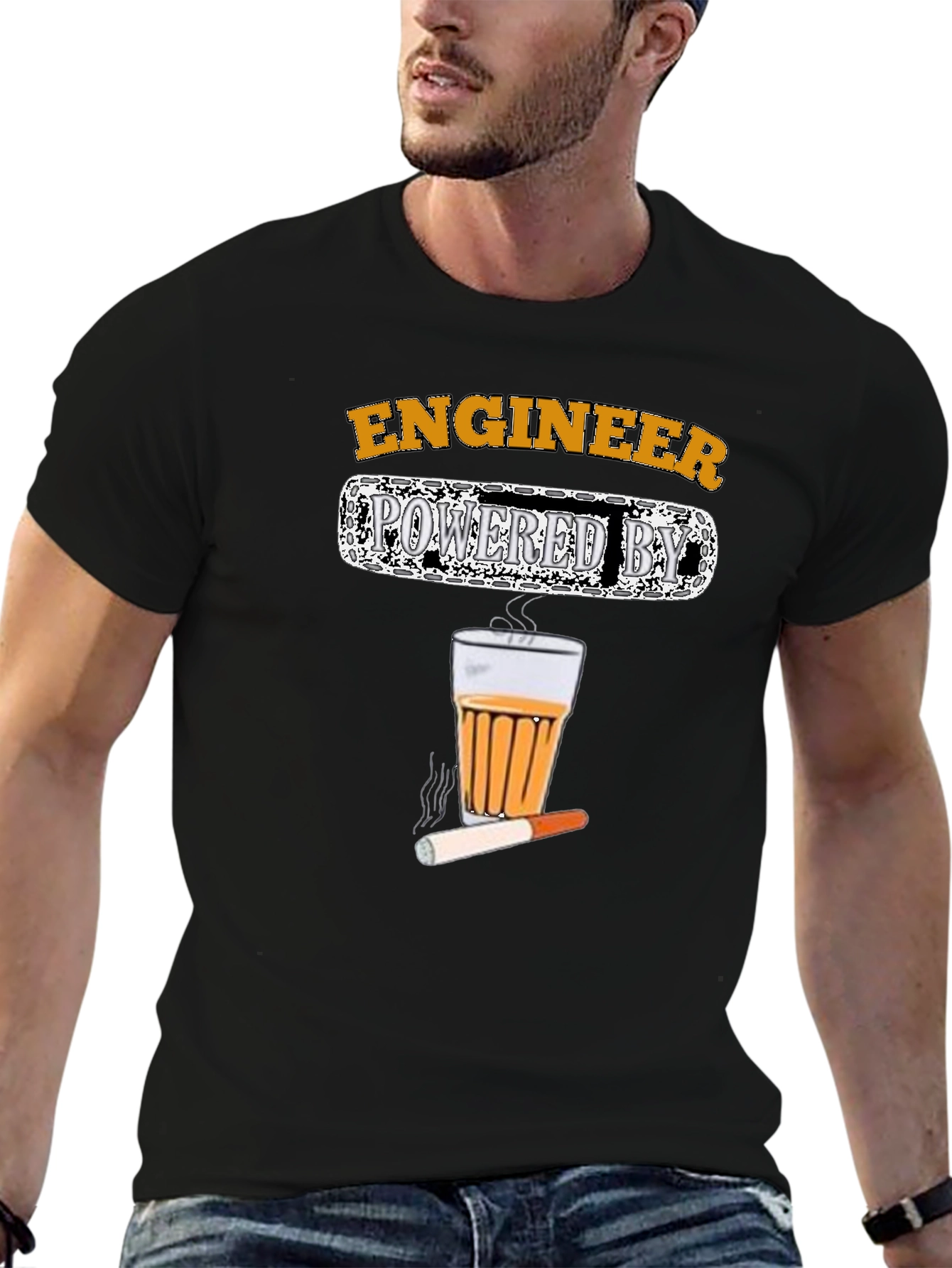 Engineer Powered by Tea & Cigarettes T-Shirt