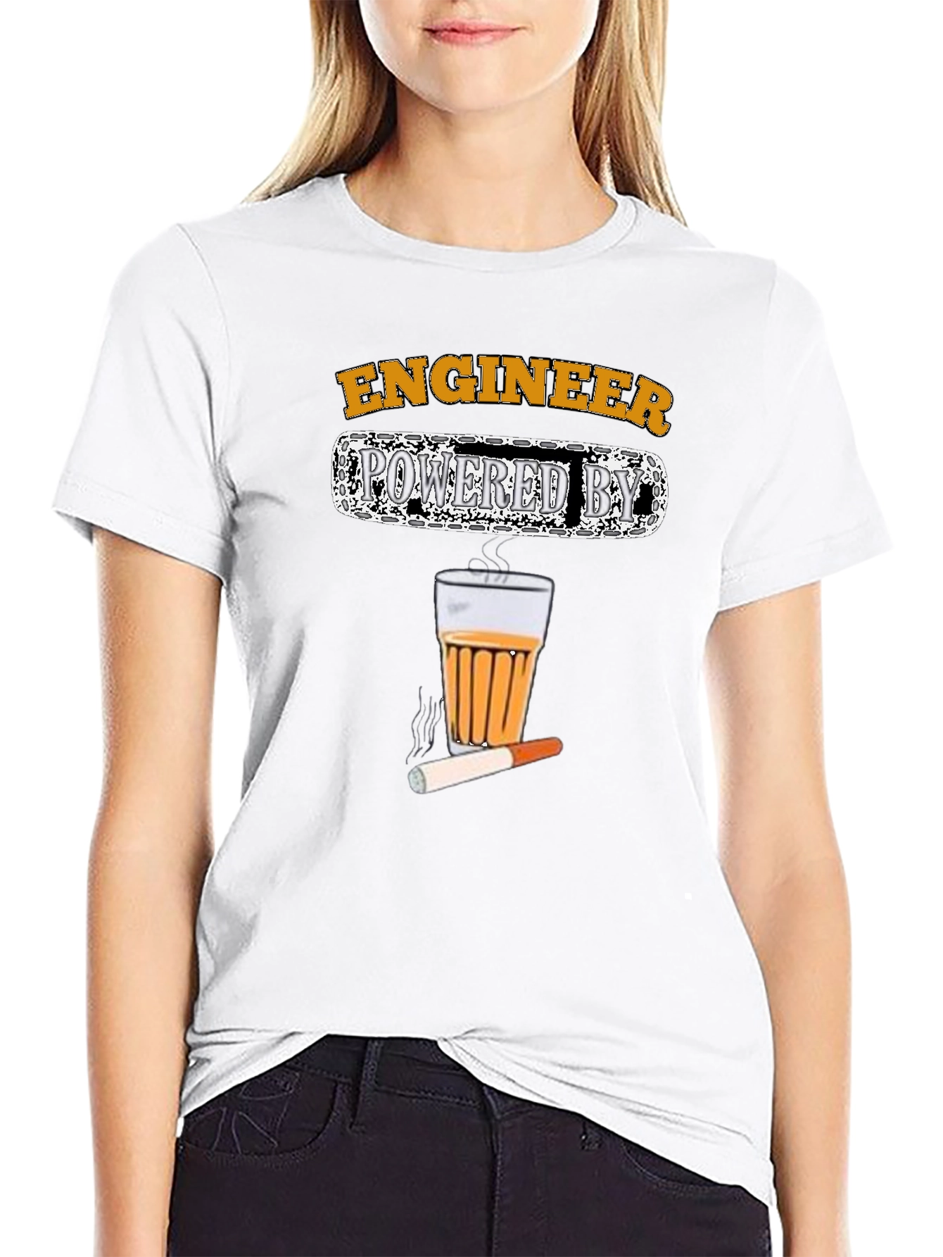 Engineer Powered by Tea & Cigarettes T-Shirt