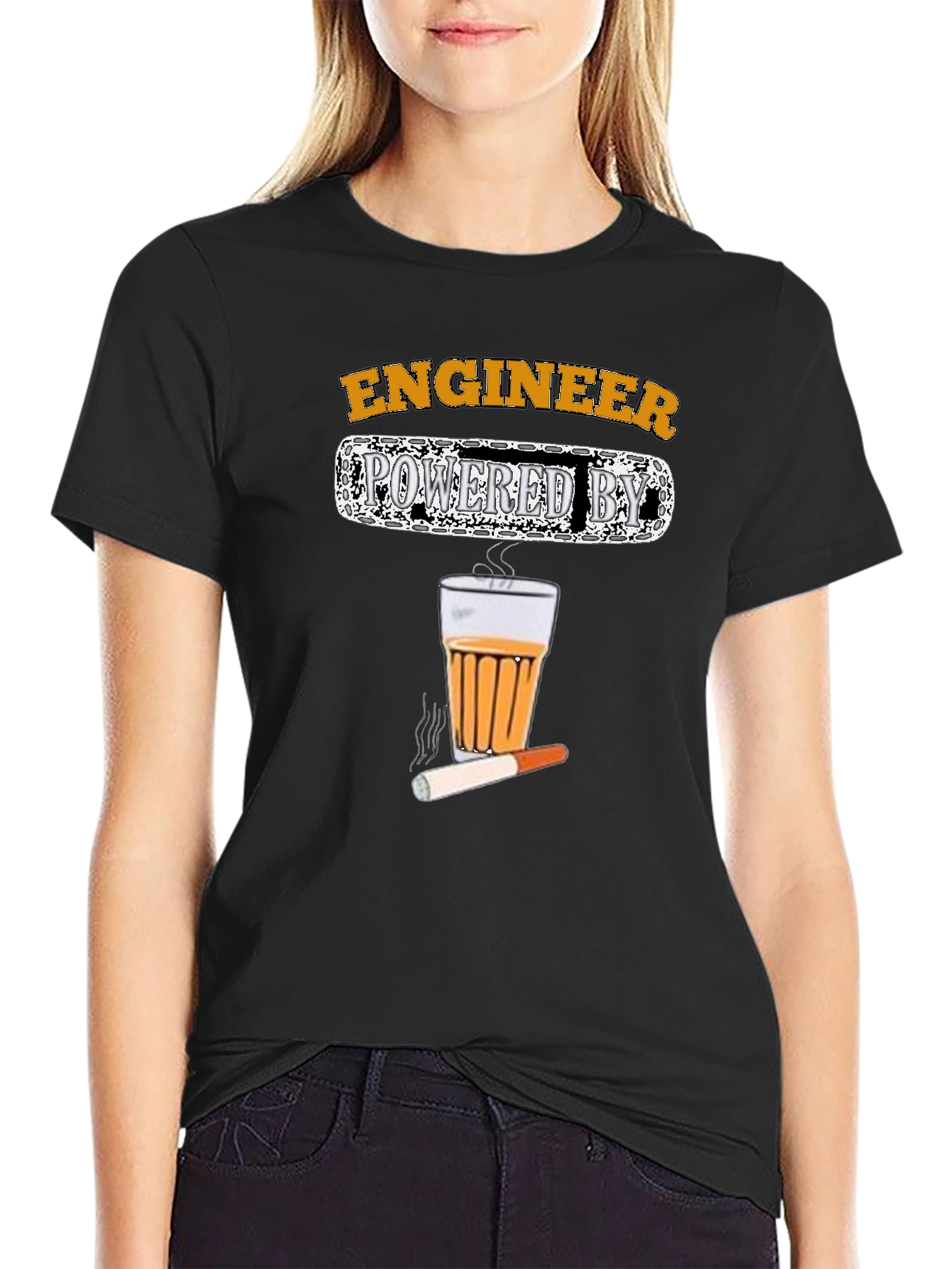Engineer Powered by Tea & Cigarettes T-Shirt