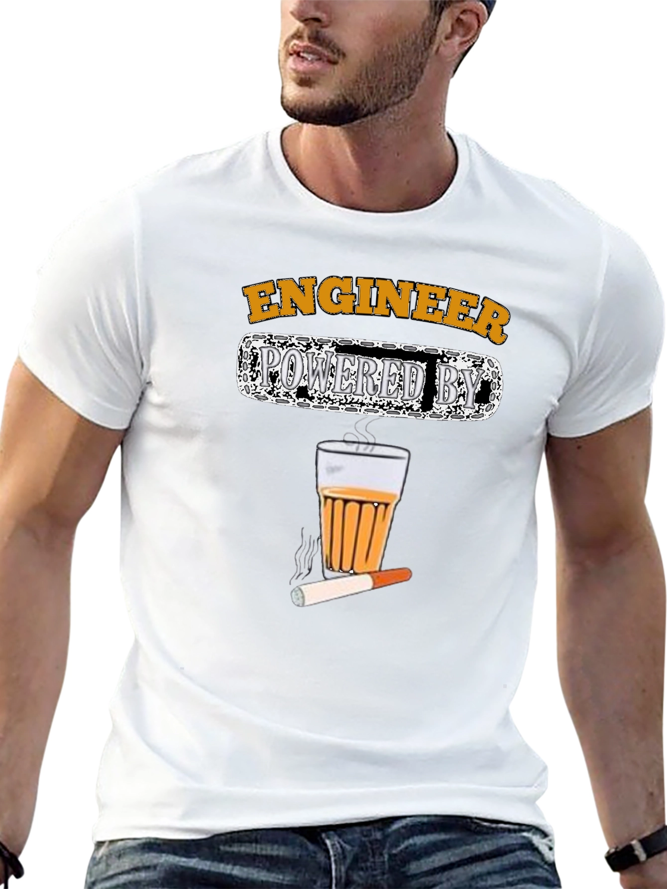 Engineer Powered by Tea & Cigarettes T-Shirt