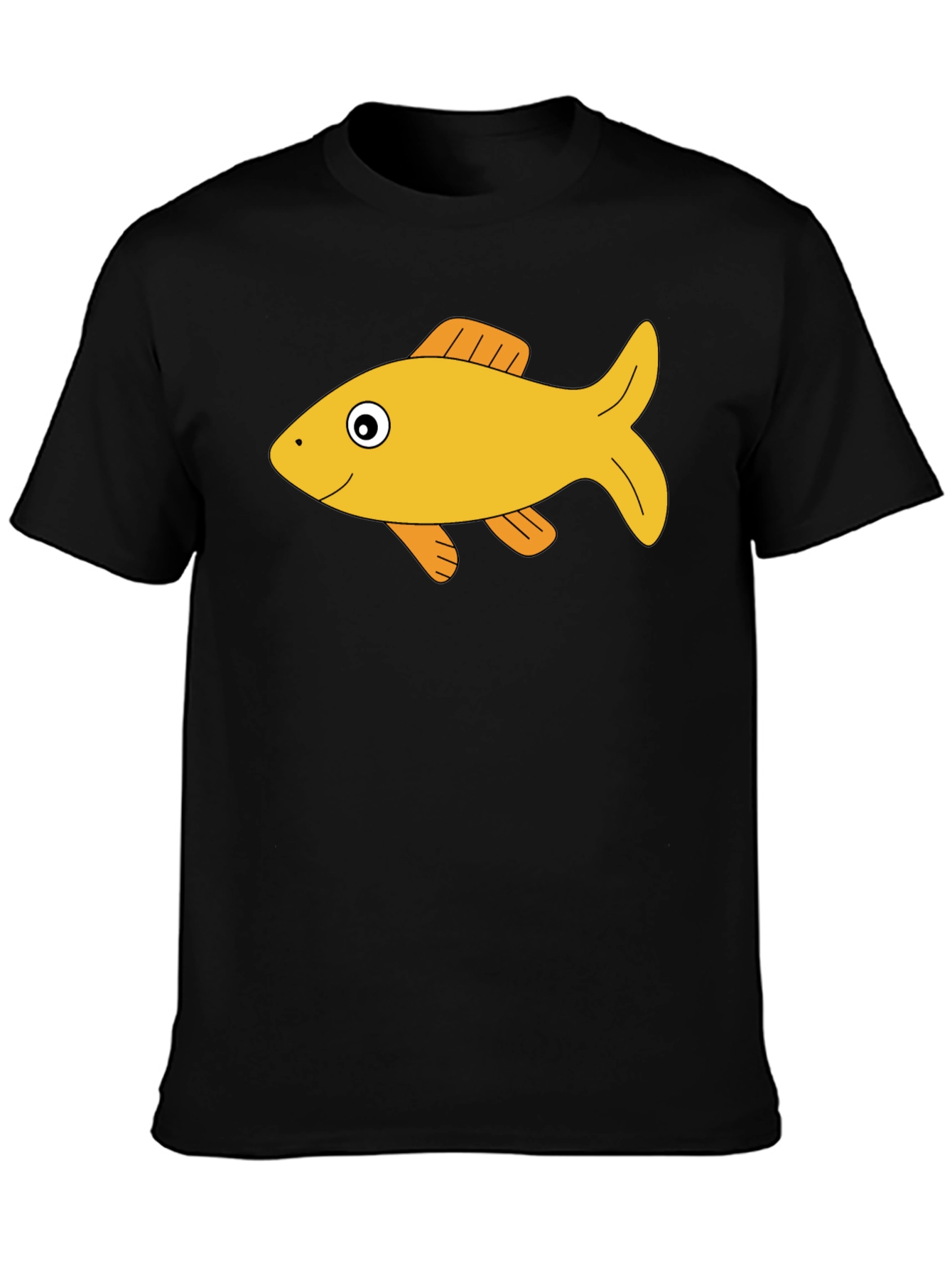 Black T-Shirt with Goldfish Graphic Tee