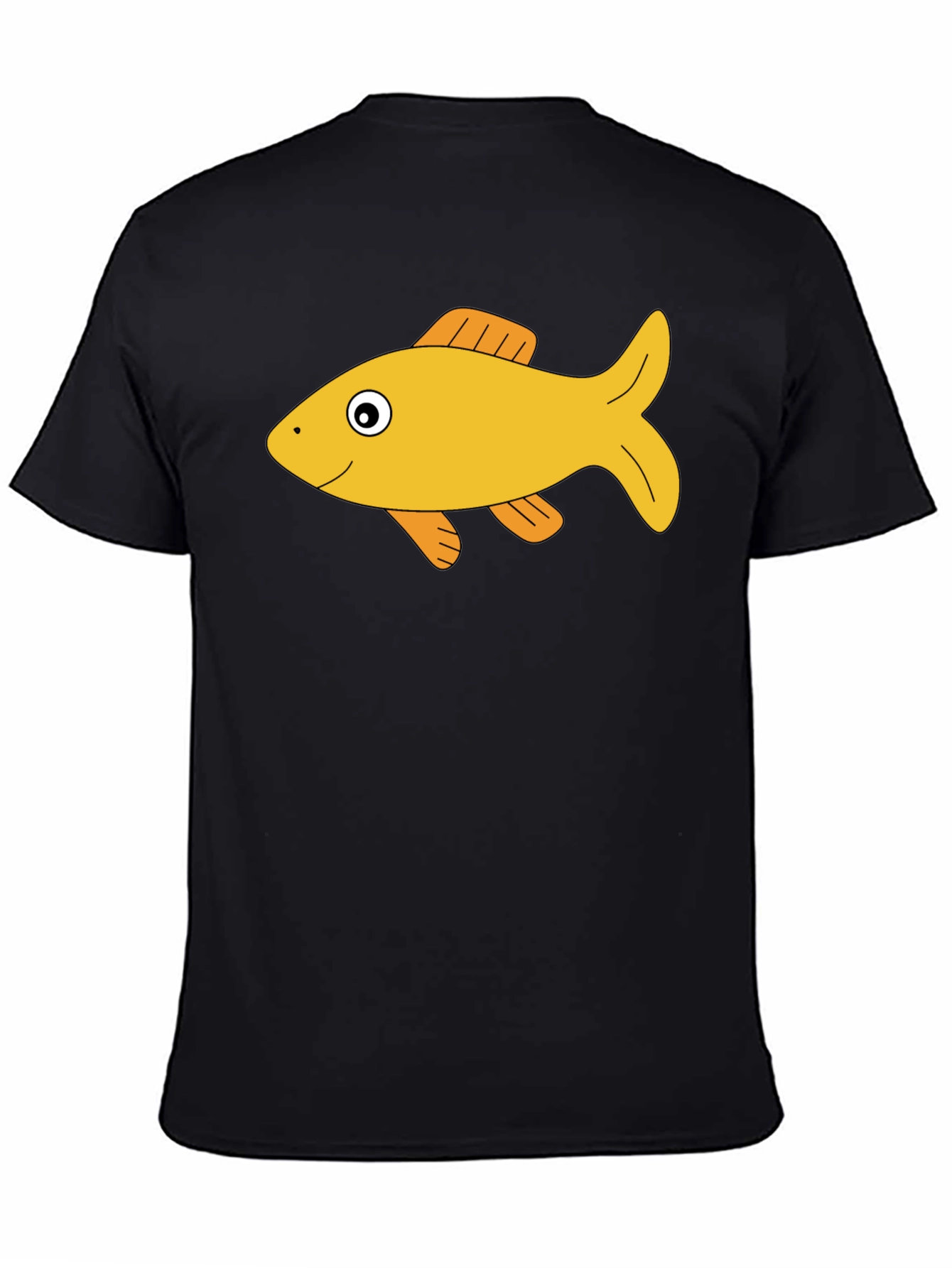 Black T-Shirt with Goldfish Graphic Tee