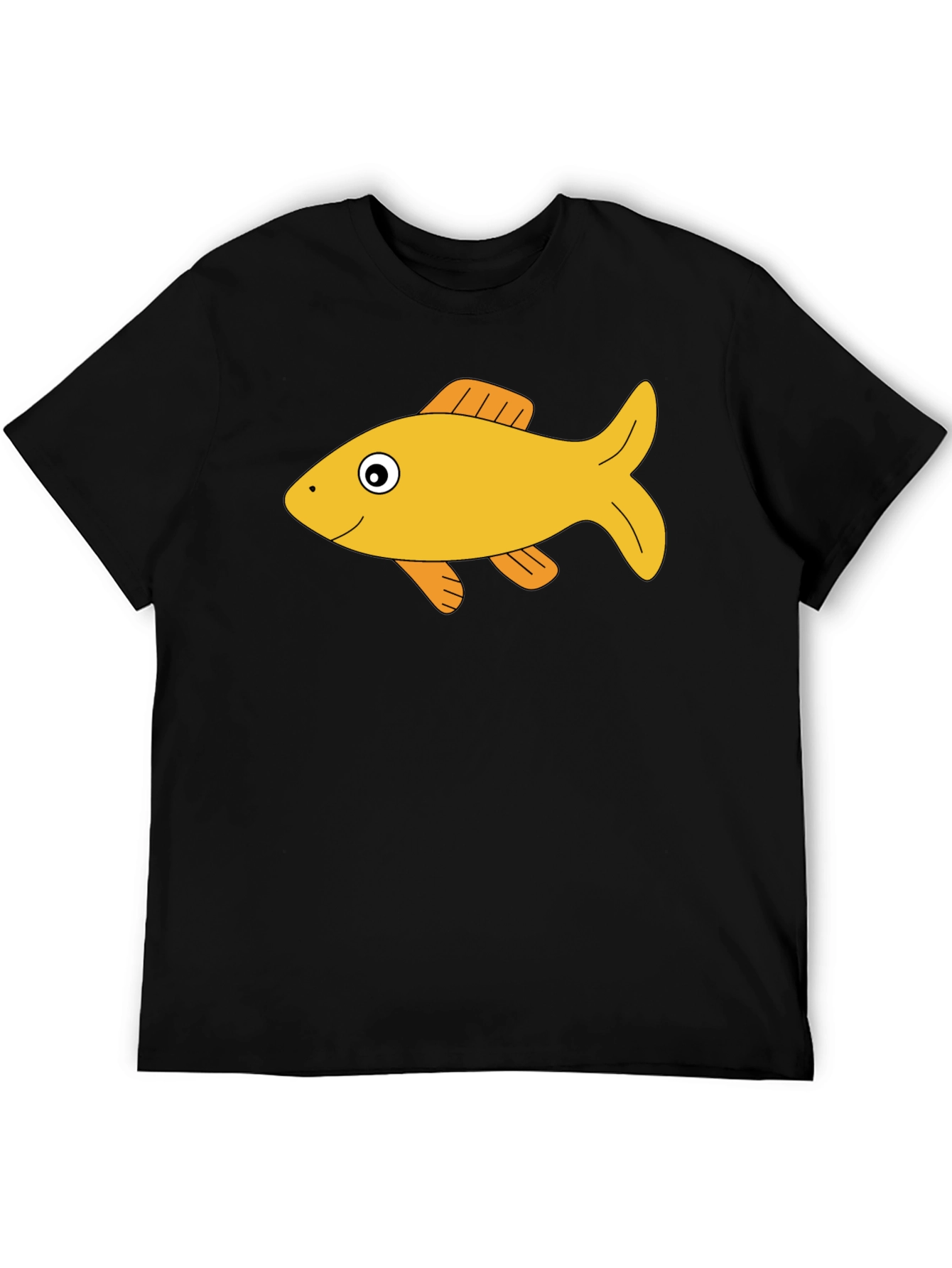 Black T-Shirt with Goldfish Graphic Tee