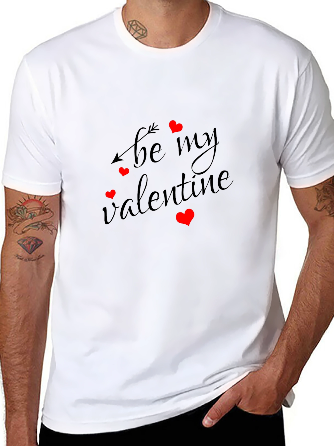 Be My Valentine T-Shirt - Black Heart Design