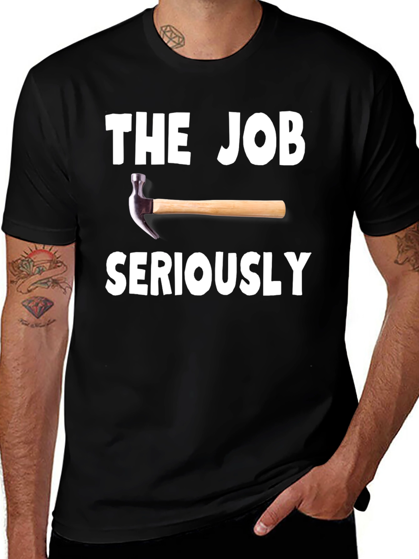 The Job Hammer Seriously Black T-Shirt