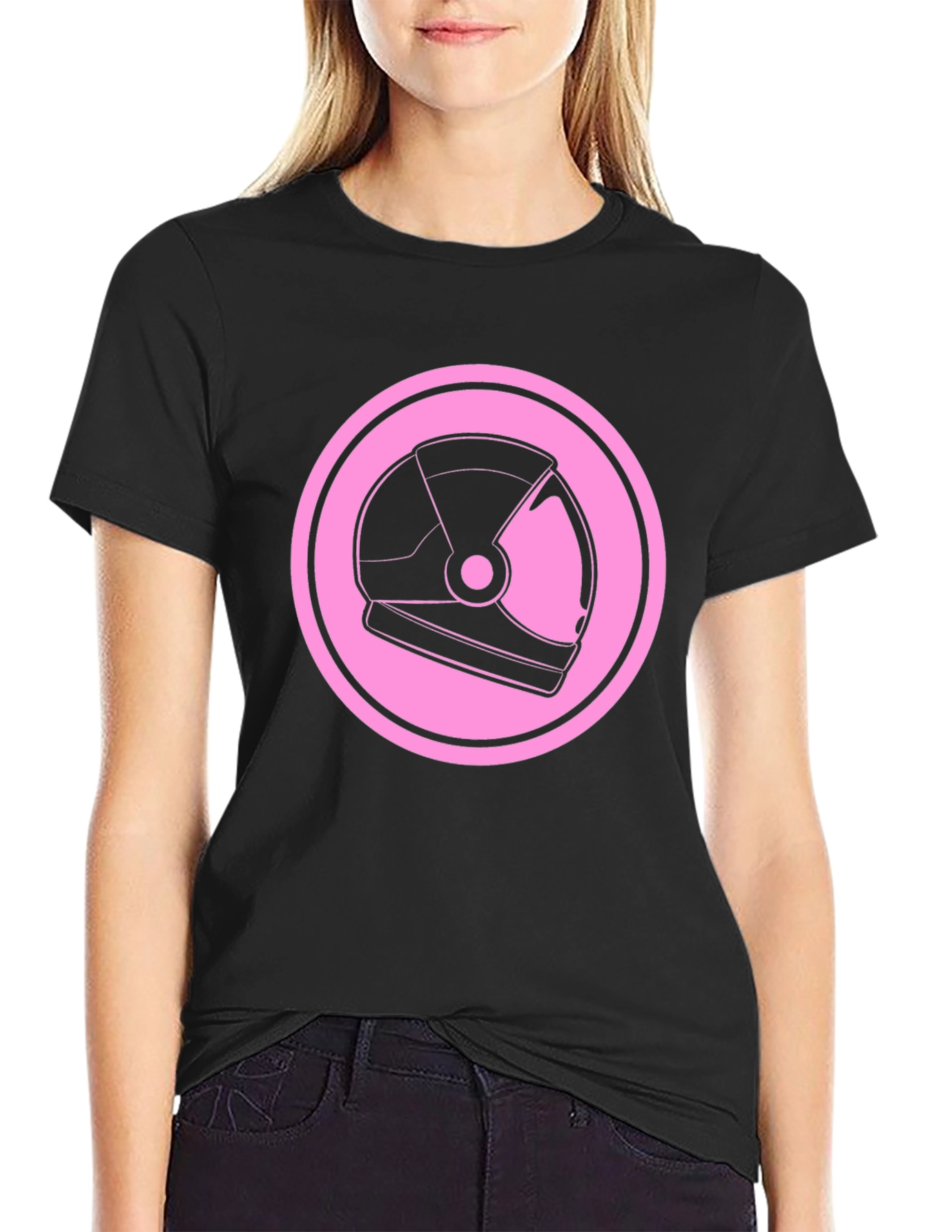 Astronaut Helmet Graphic Tee - Black
