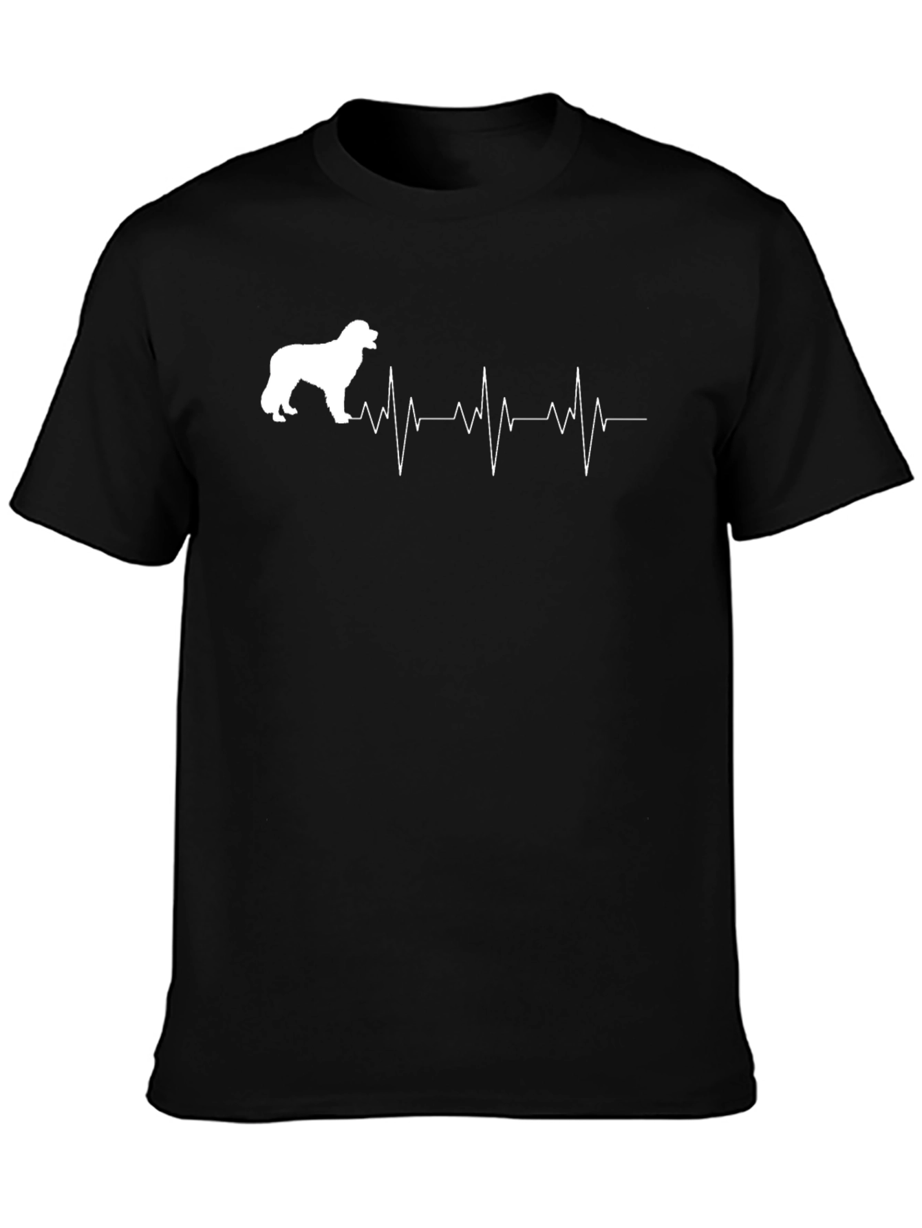 Dog Breed Heartbeat Graphic Tee - Black