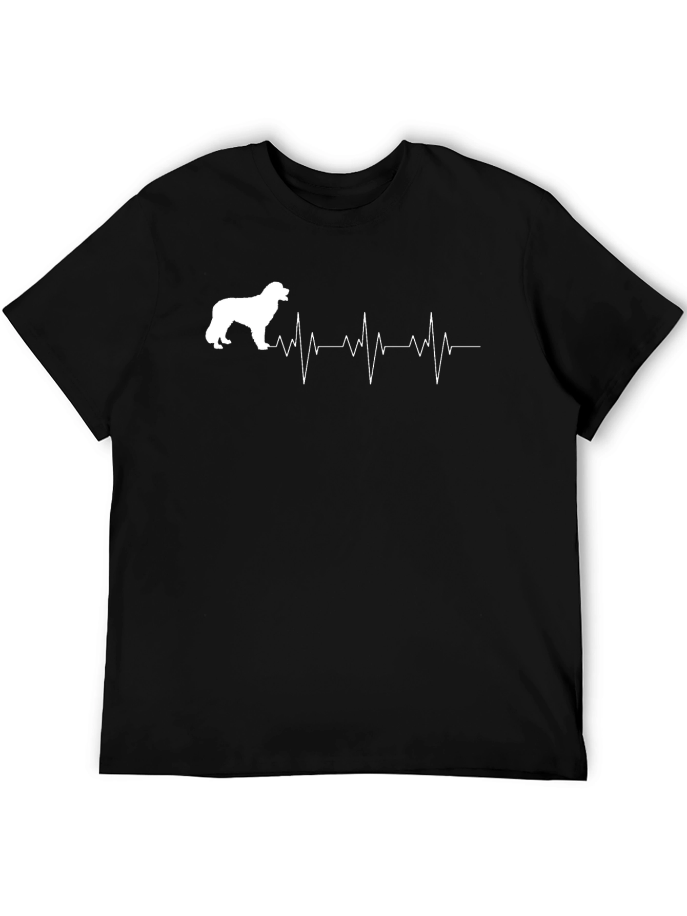 Dog Breed Heartbeat Graphic Tee - Black