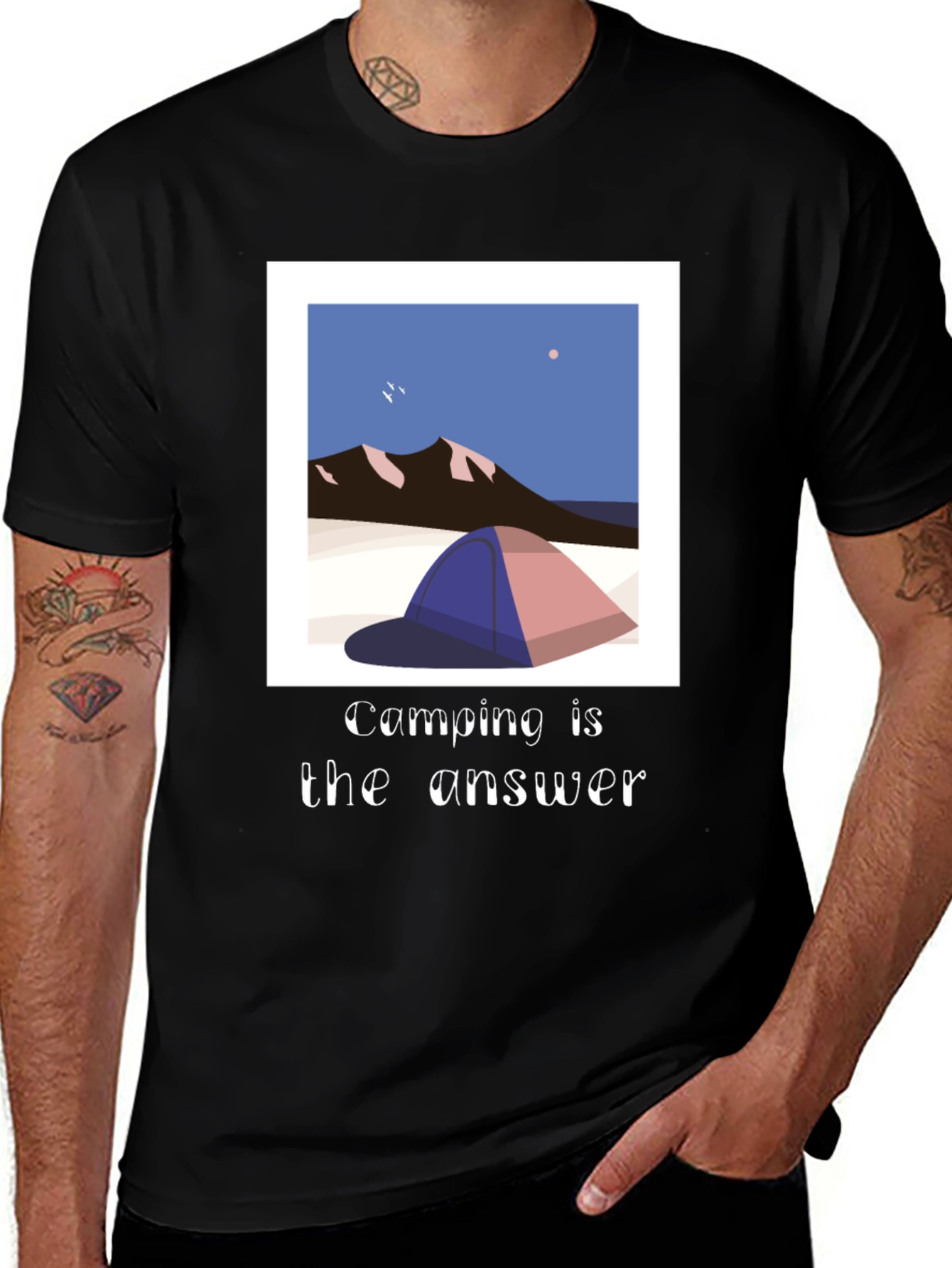Camping is the Answer Graphic Tee - Black
