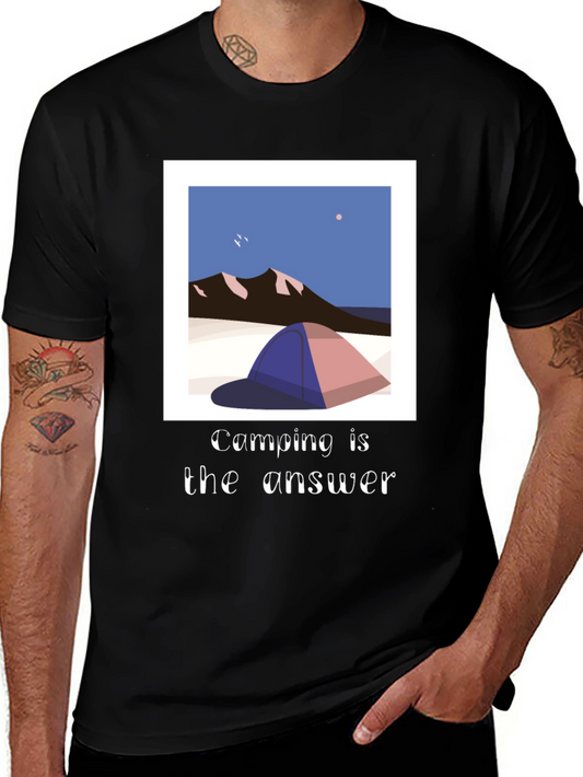 Camping is the Answer Graphic Tee - Black