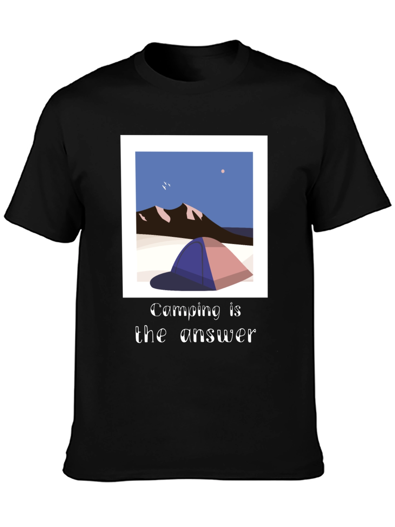 Camping is the Answer Graphic Tee - Black