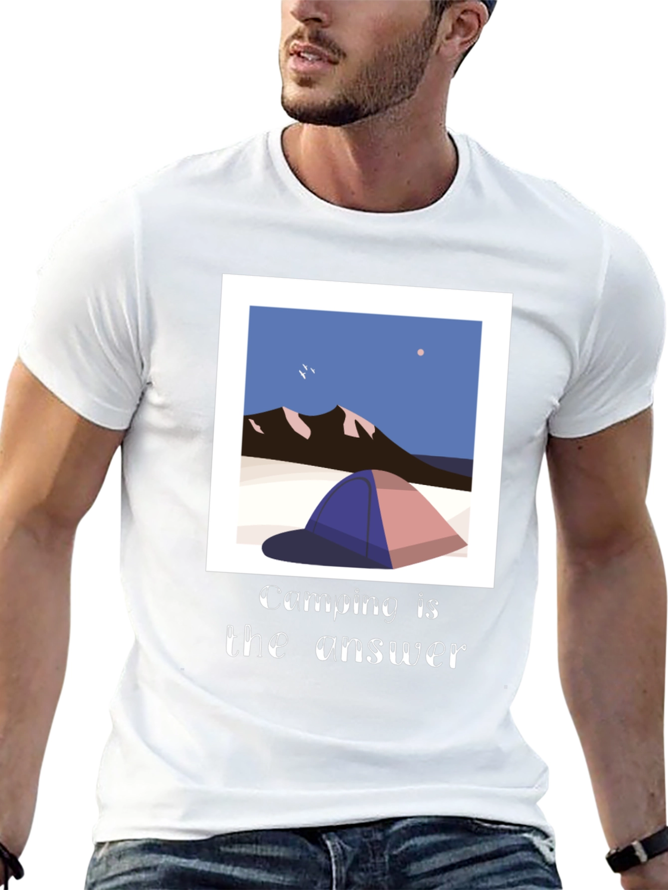 Camping is the Answer Graphic Tee - Black
