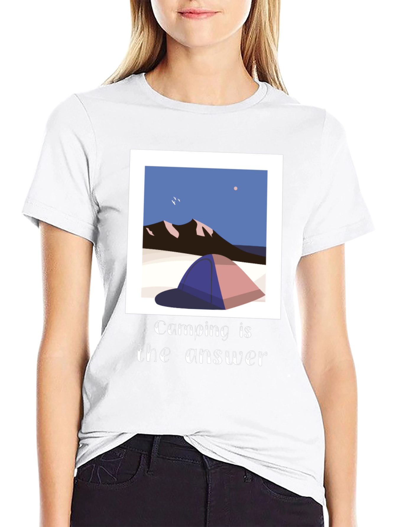 Camping is the Answer Graphic Tee - Black