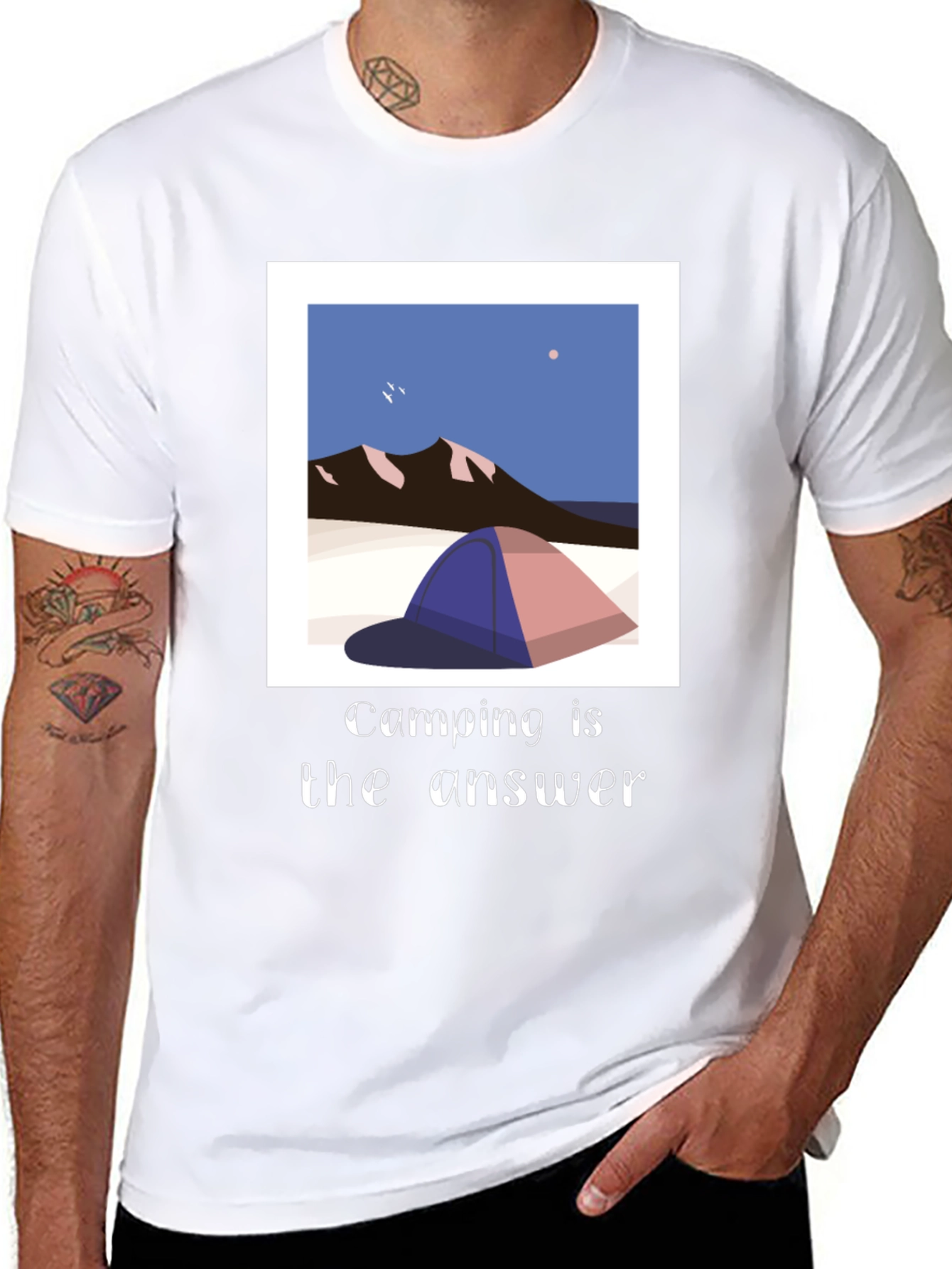 Camping is the Answer Graphic Tee - Black