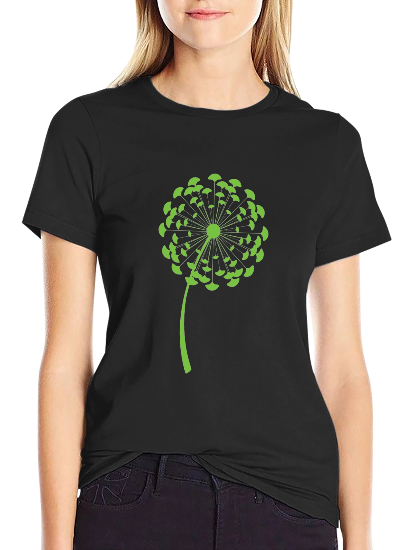 Dandelion Graphic Black T-Shirt