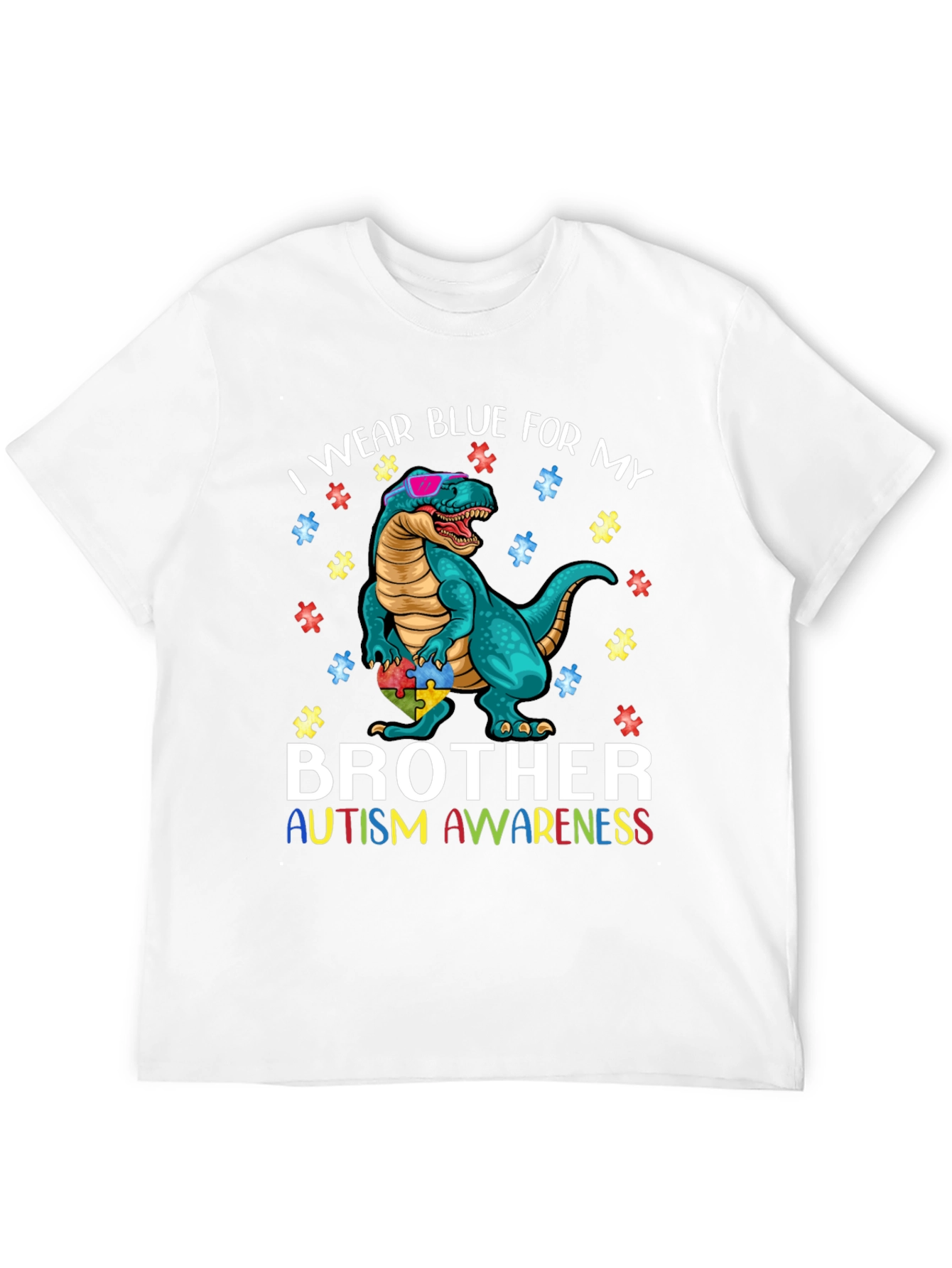 Autism Awareness Dinosaur T-Shirt Brother Tee