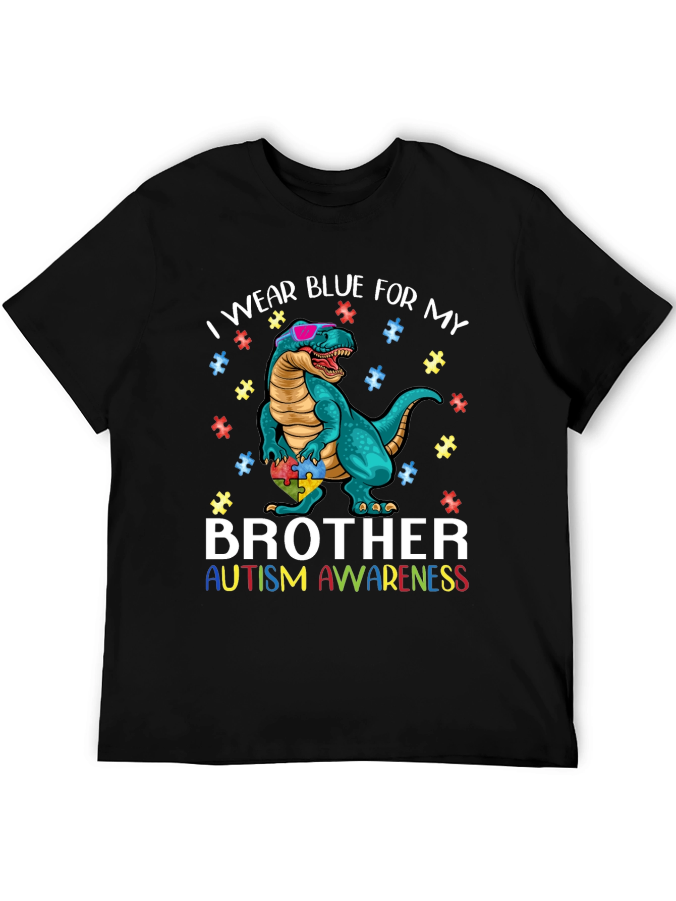 Autism Awareness Dinosaur T-Shirt Brother Tee