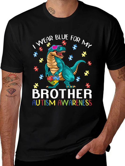 Autism Awareness Dinosaur T-Shirt Brother Tee