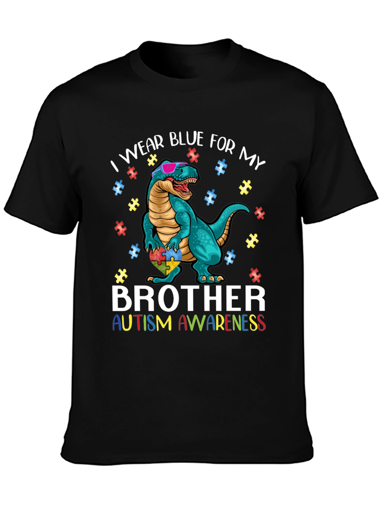 Autism Awareness Dinosaur T-Shirt Brother Tee