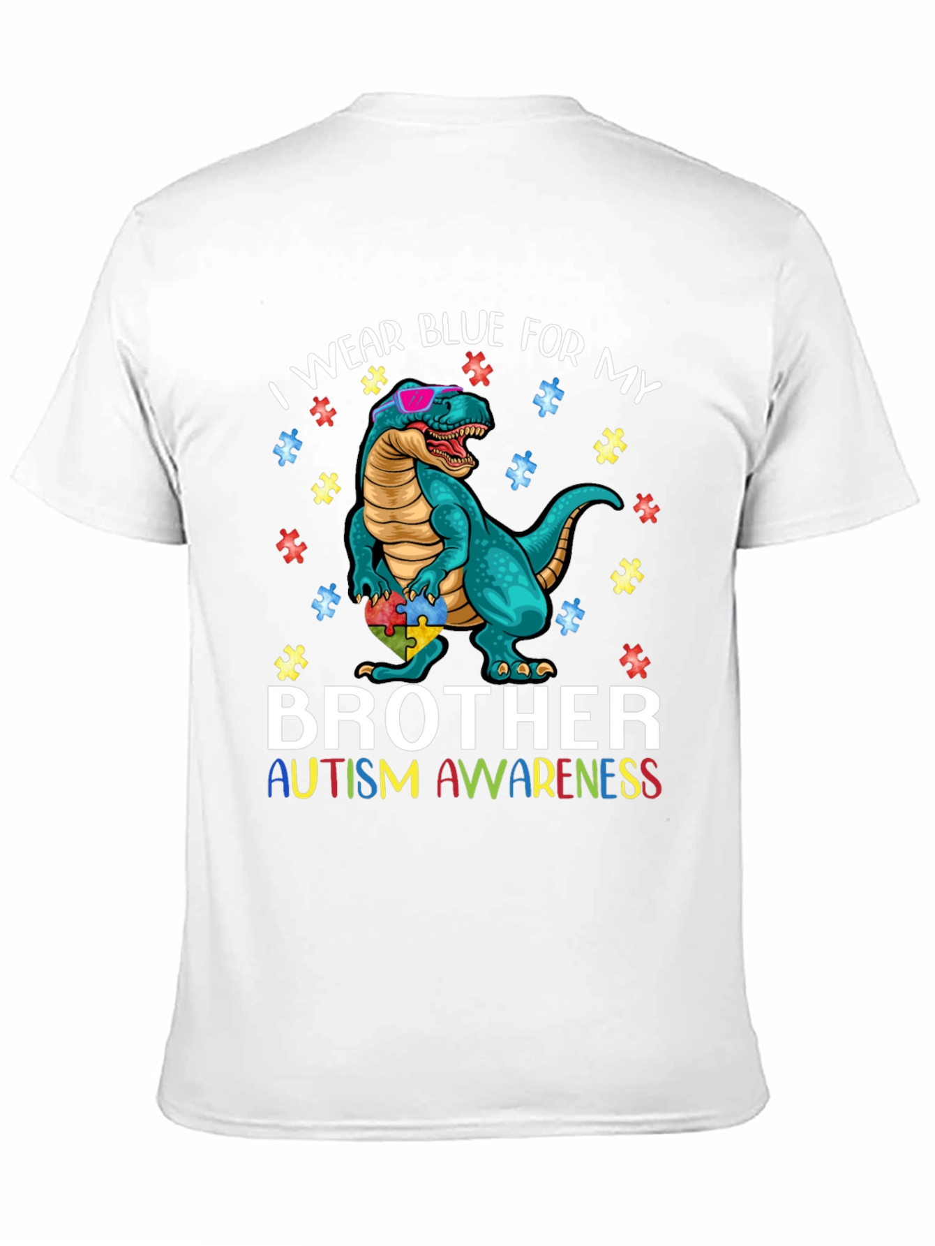 Autism Awareness Dinosaur T-Shirt Brother Tee