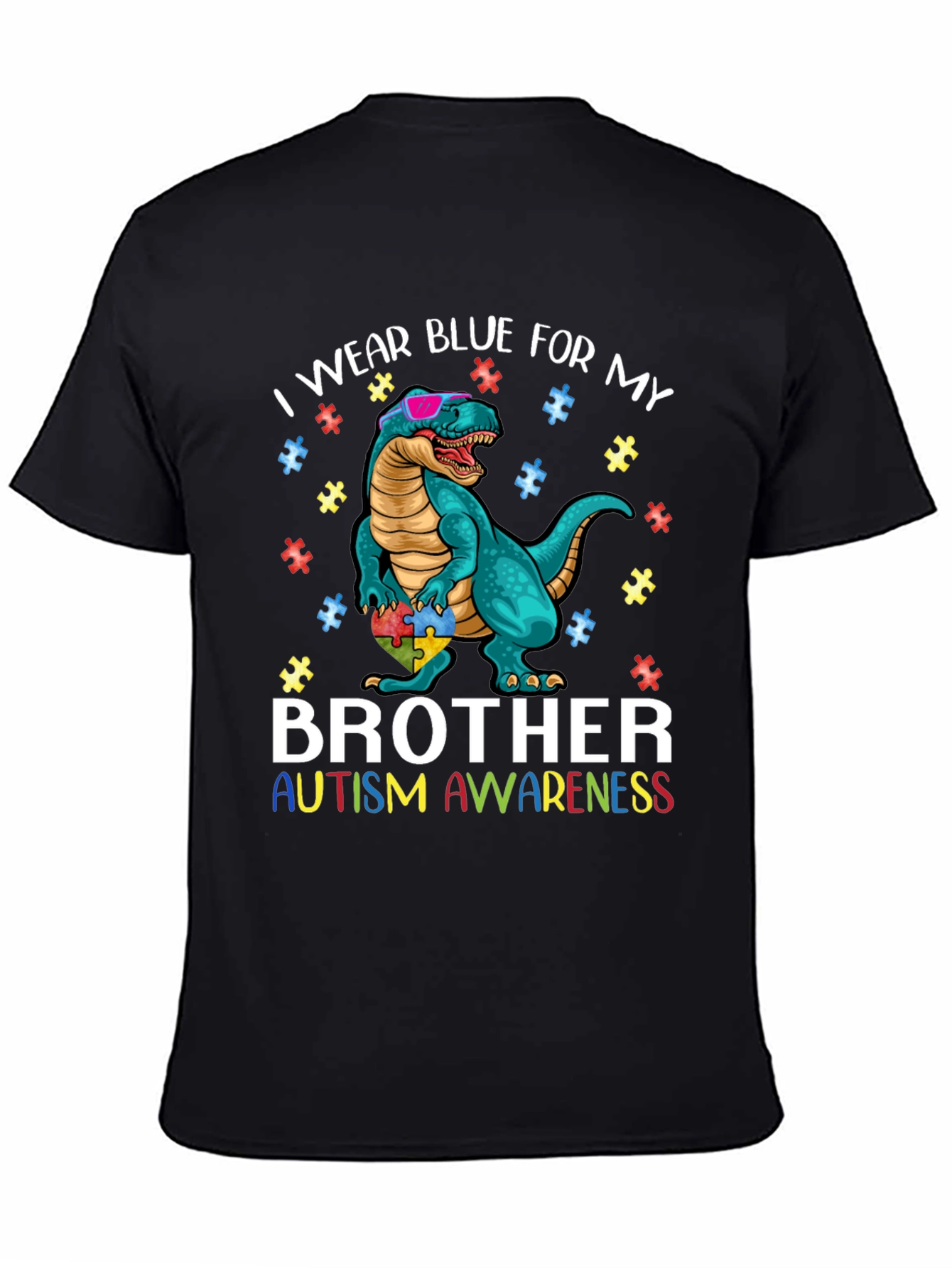 Autism Awareness Dinosaur T-Shirt Brother Tee