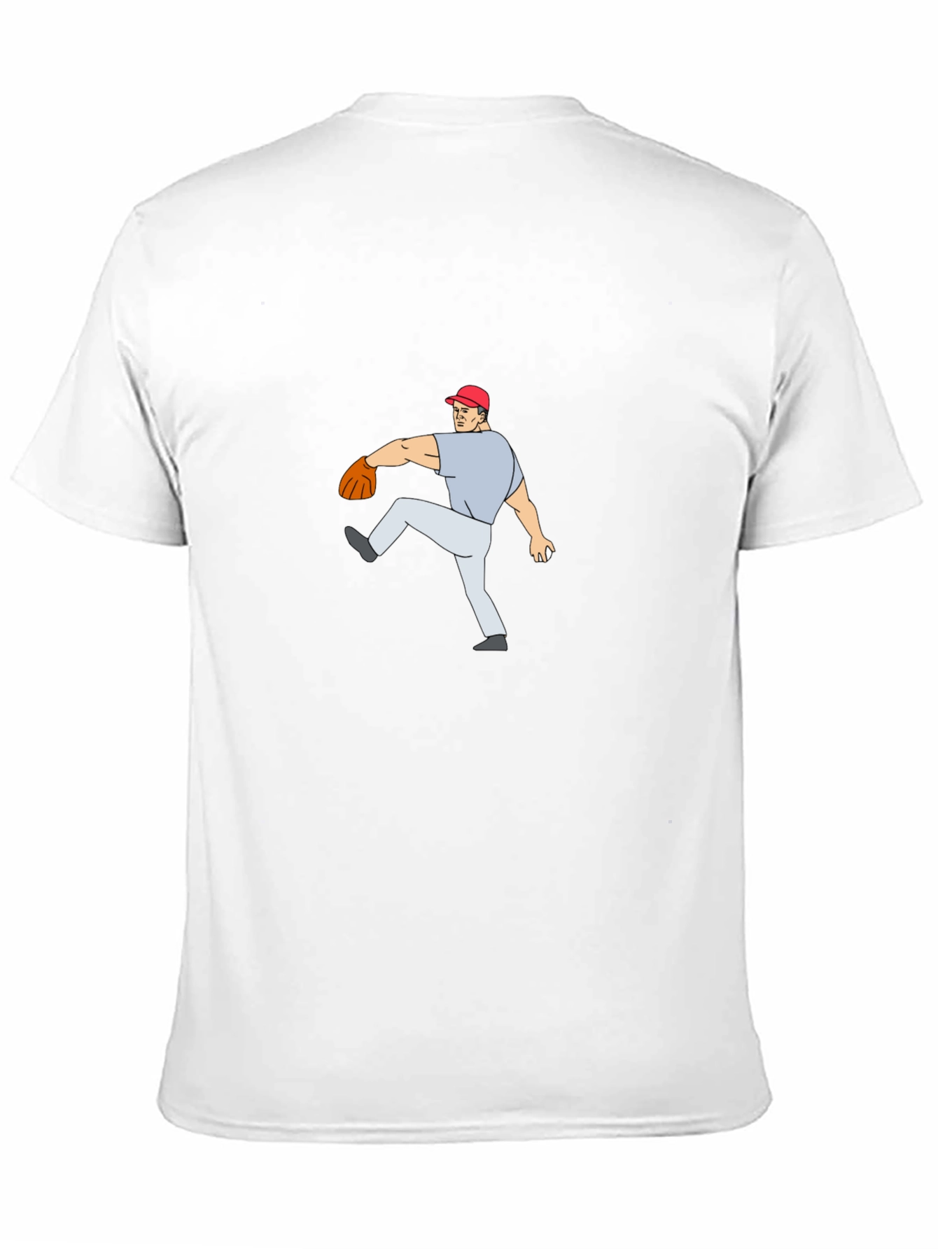 Baseball Pitcher Cartoon Black T-Shirt
