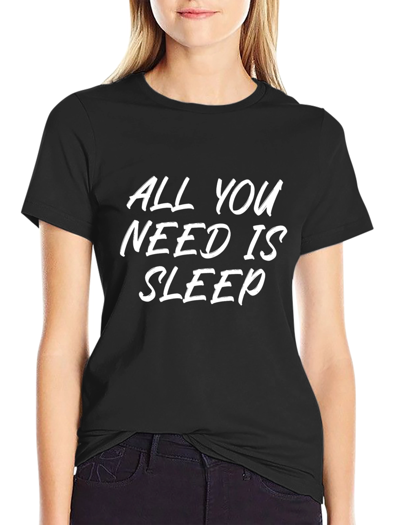 All You Need Is Sleep Black Graphic T-Shirt