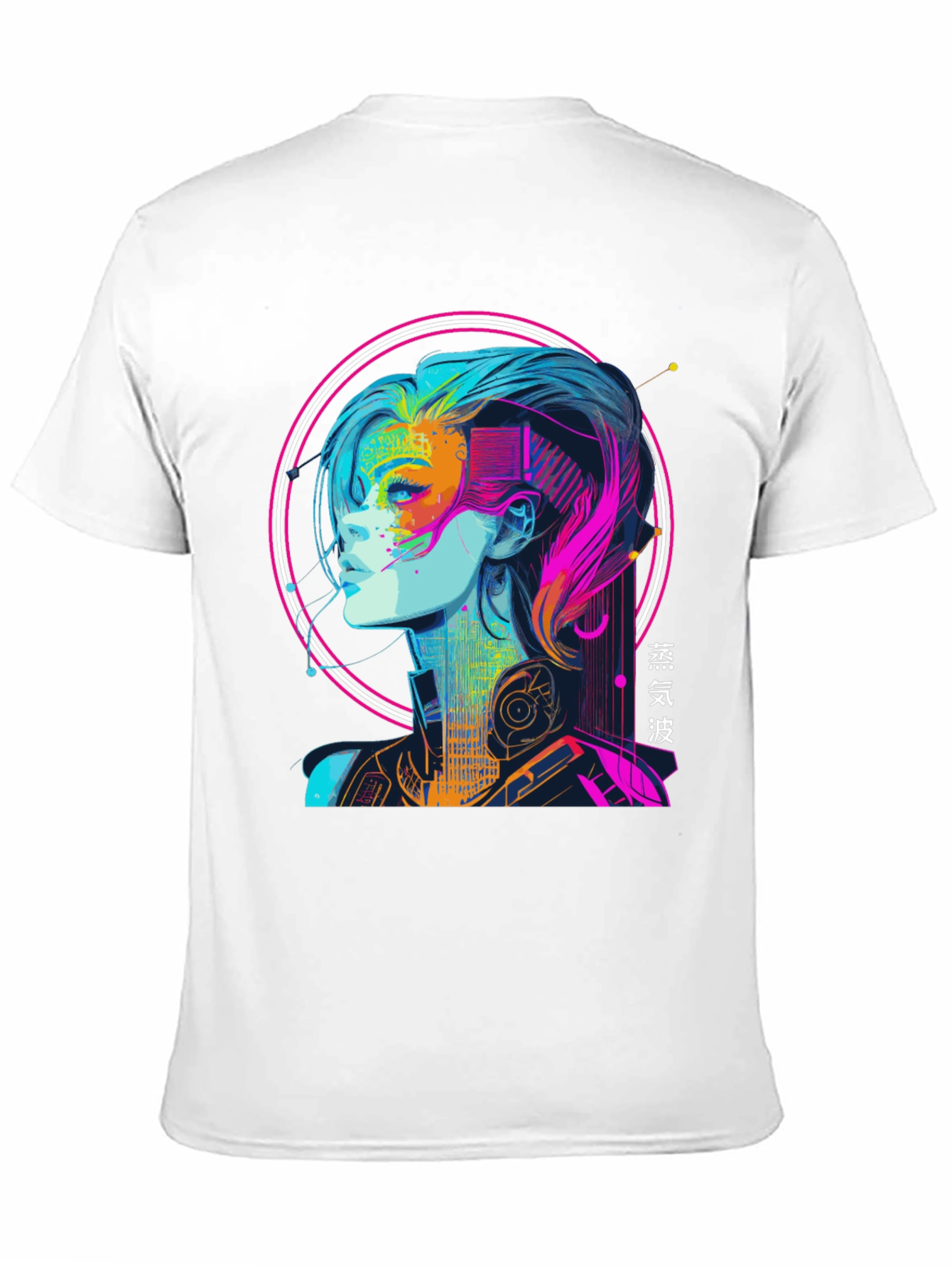 Cyberpunk Girl Graphic Tee - Vaporwave Aesthetic