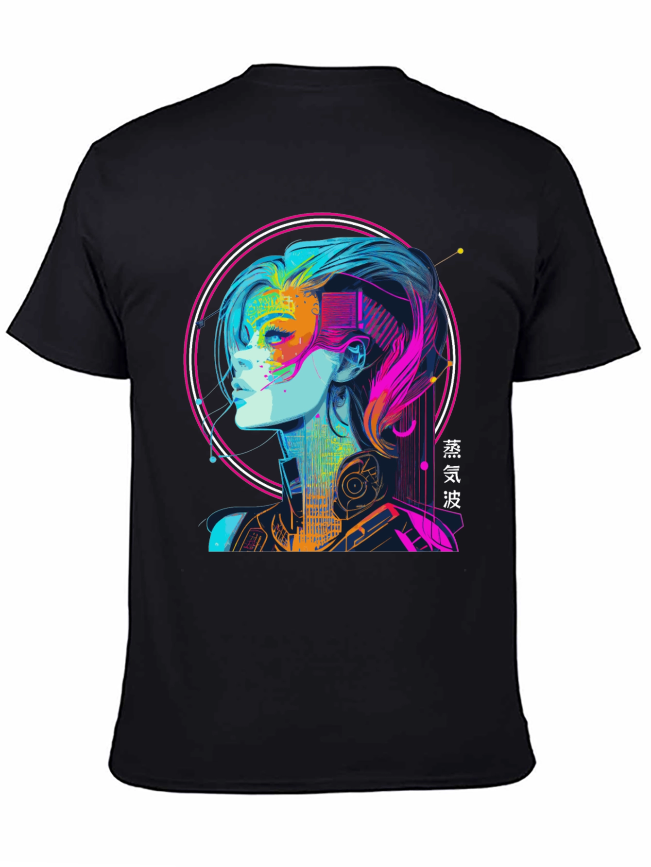 Cyberpunk Girl Graphic Tee - Vaporwave Aesthetic