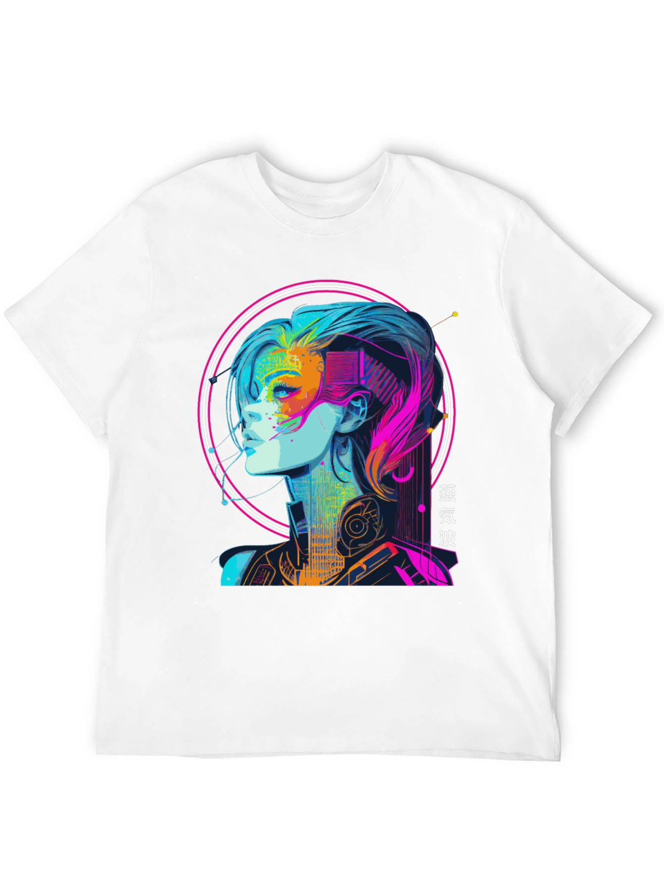 Cyberpunk Girl Graphic Tee - Vaporwave Aesthetic