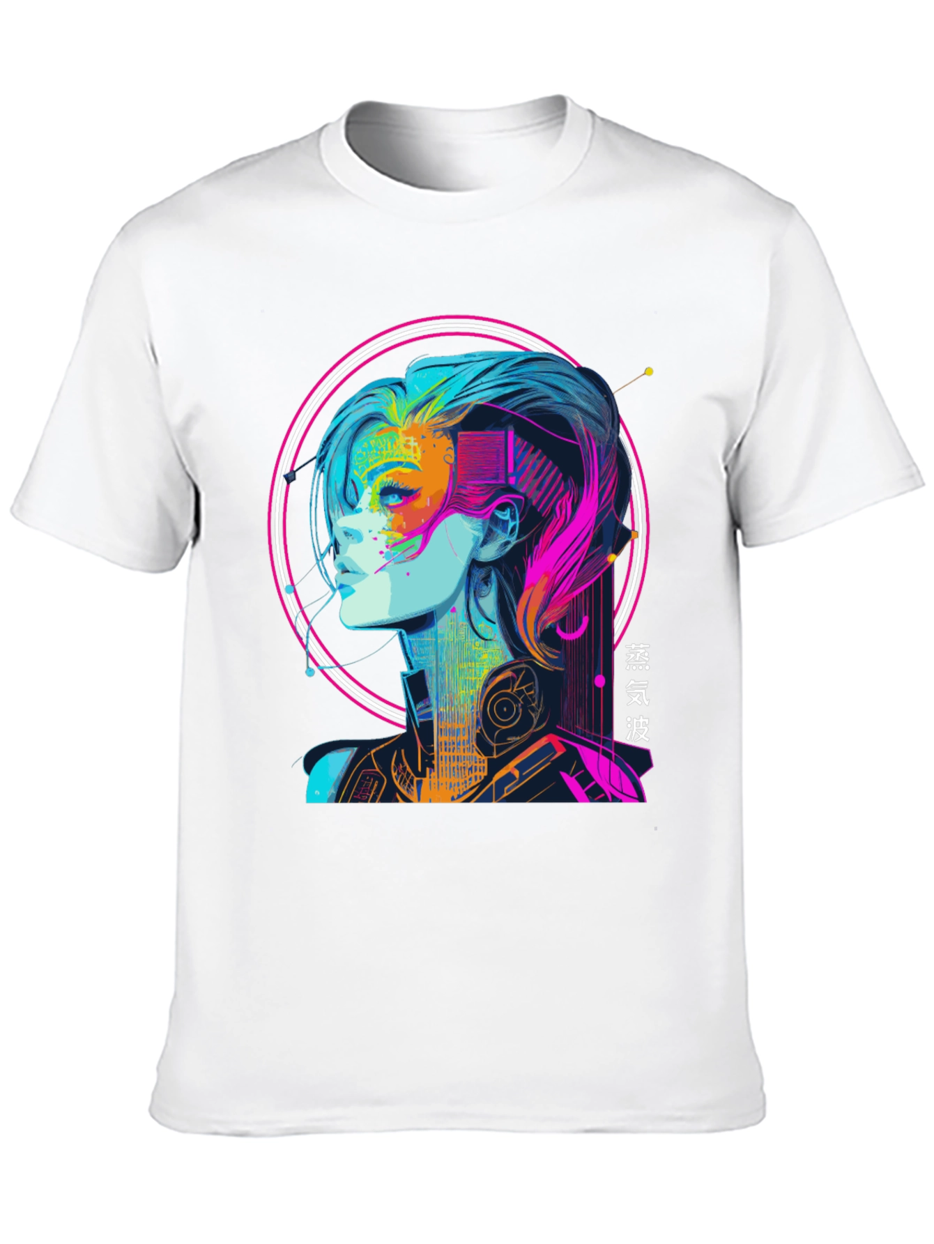 Cyberpunk Girl Graphic Tee - Vaporwave Aesthetic