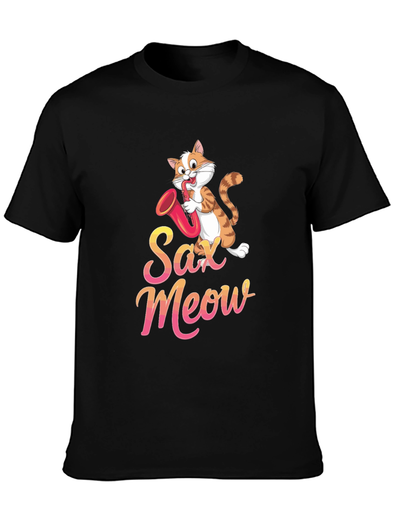 Sax Meow T-Shirt - Music Cat Tee