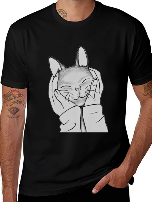 Cute Cat Hands Black Graphic Tee