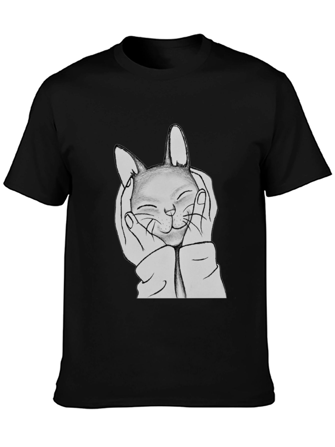 Cute Cat Hands Black Graphic Tee